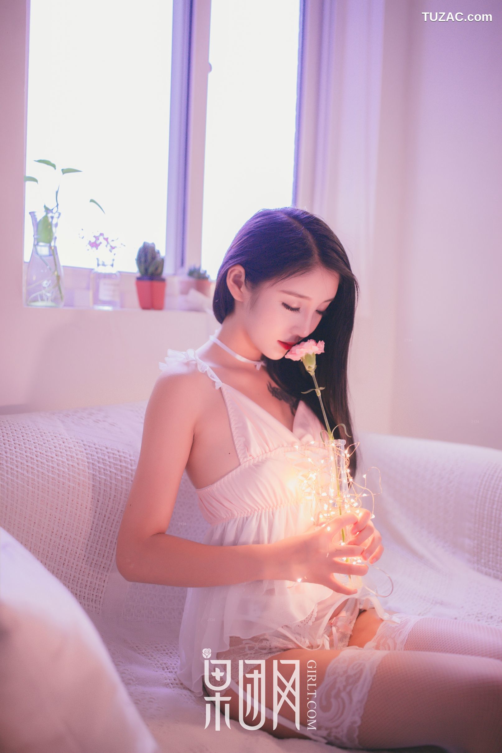 GIRLT果团网-熊川纪信-027-清纯女神-身着白纱-妩媚动人