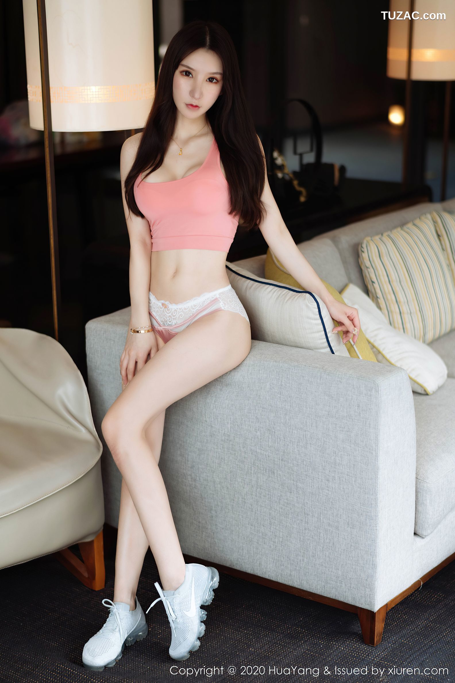 HuaYang花漾-278-周于希Sandy-粉红色的运动内衣系列