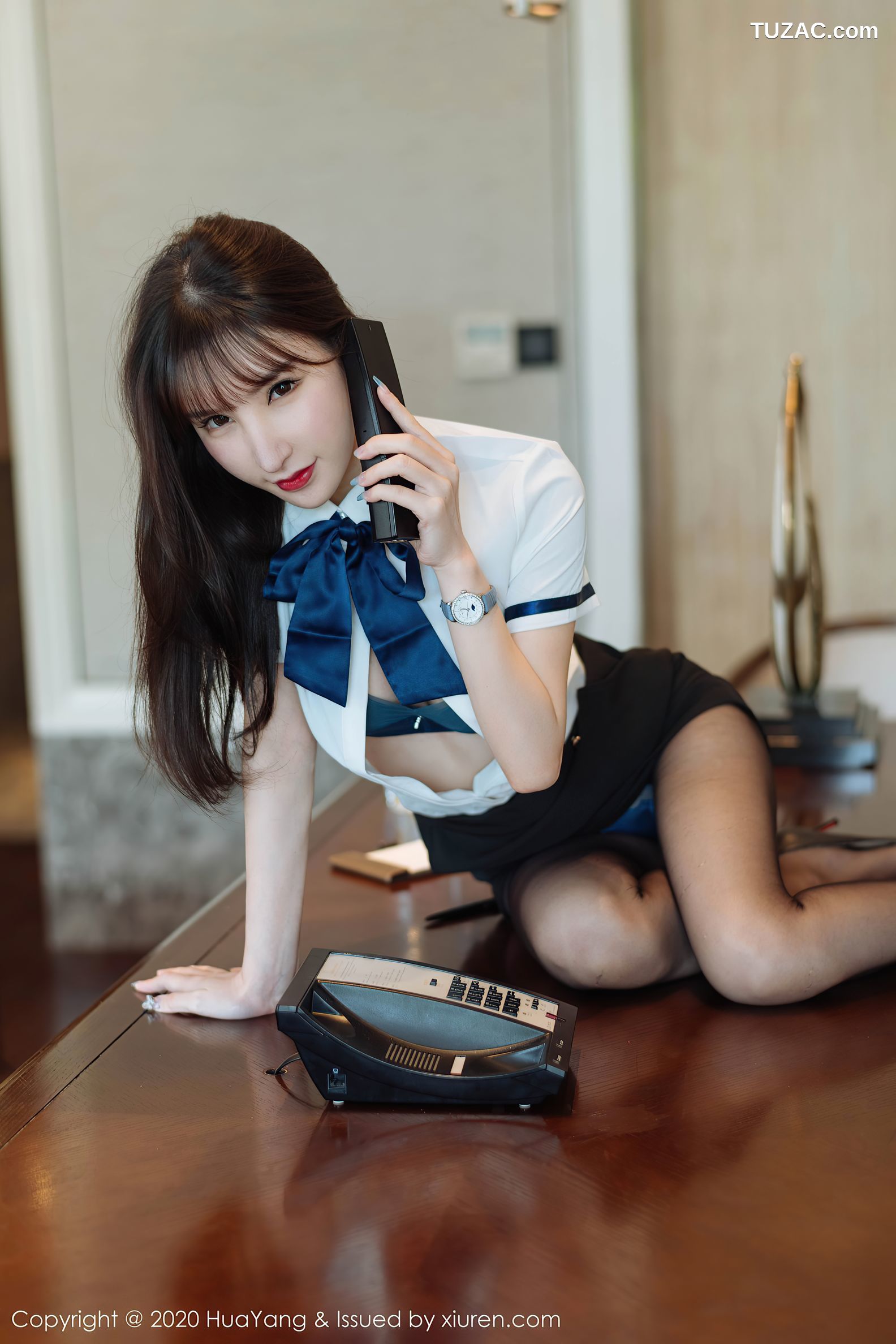 HuaYang花漾-312-周于希Sandy-经典的白衬衫黑短裙制服系列
