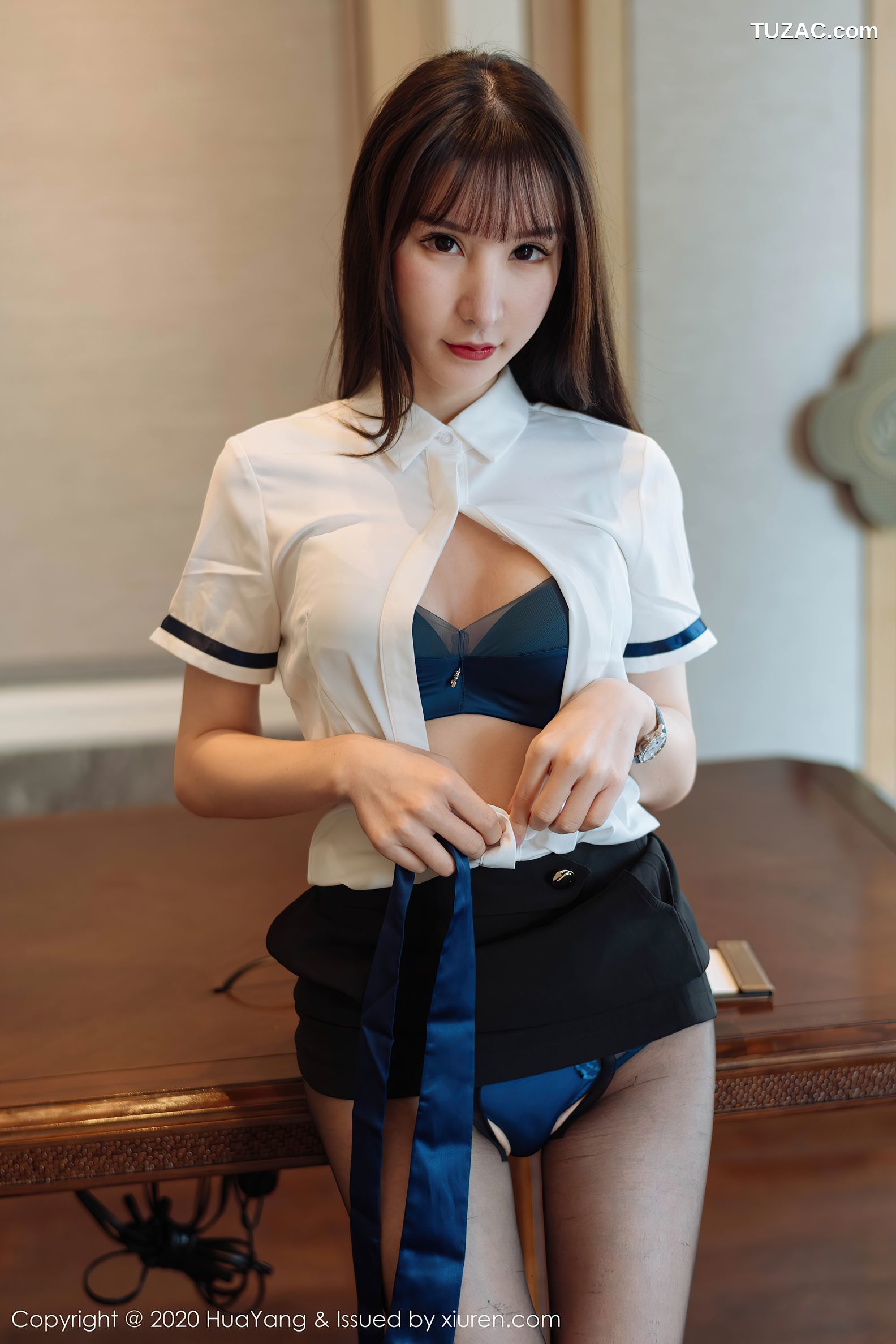 HuaYang花漾-312-周于希Sandy-经典的白衬衫黑短裙制服系列