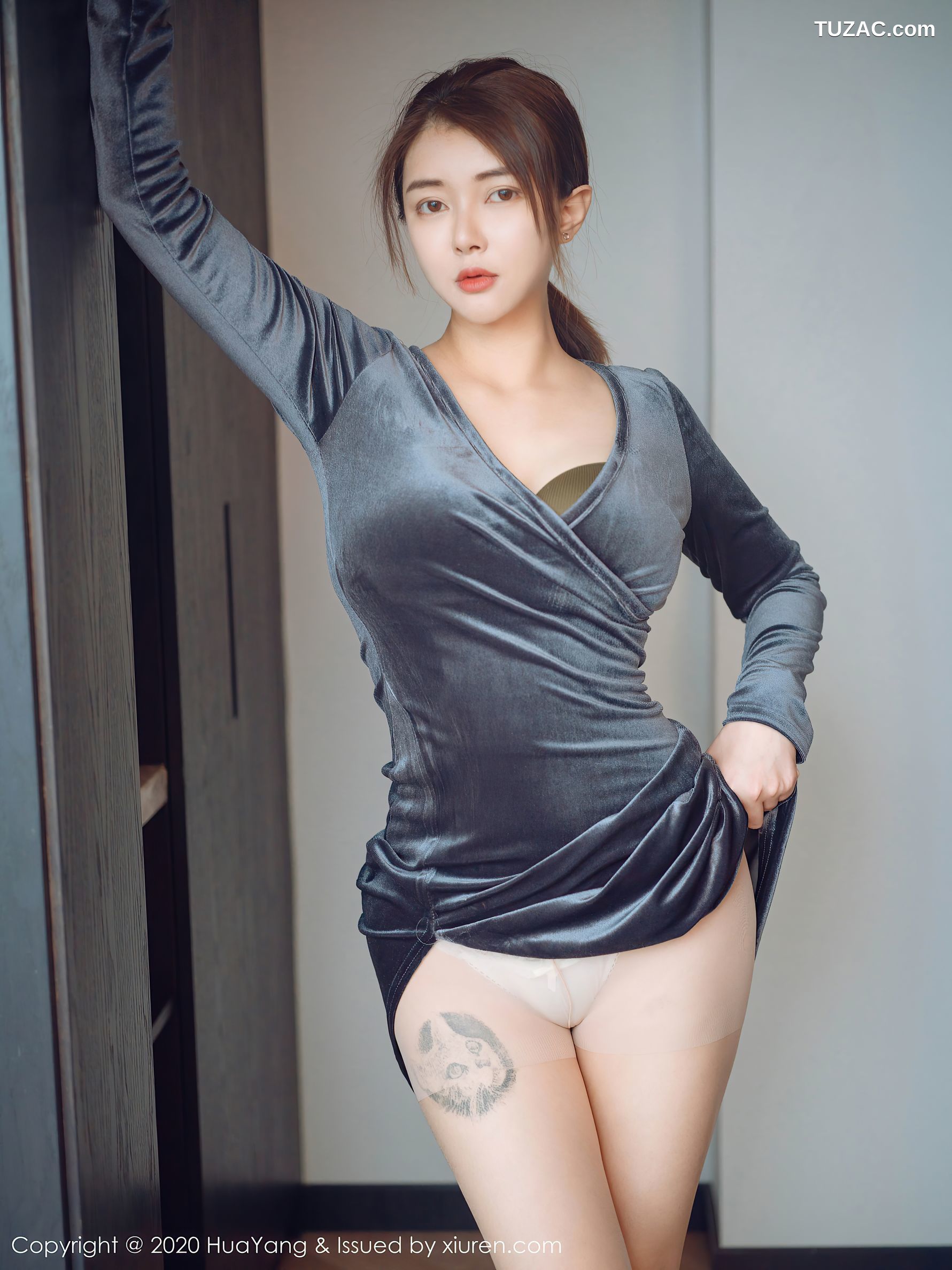 HuaYang花漾-341-凯竹-廿十-一袭华丽典雅吊裙-白皙迷人的双腿