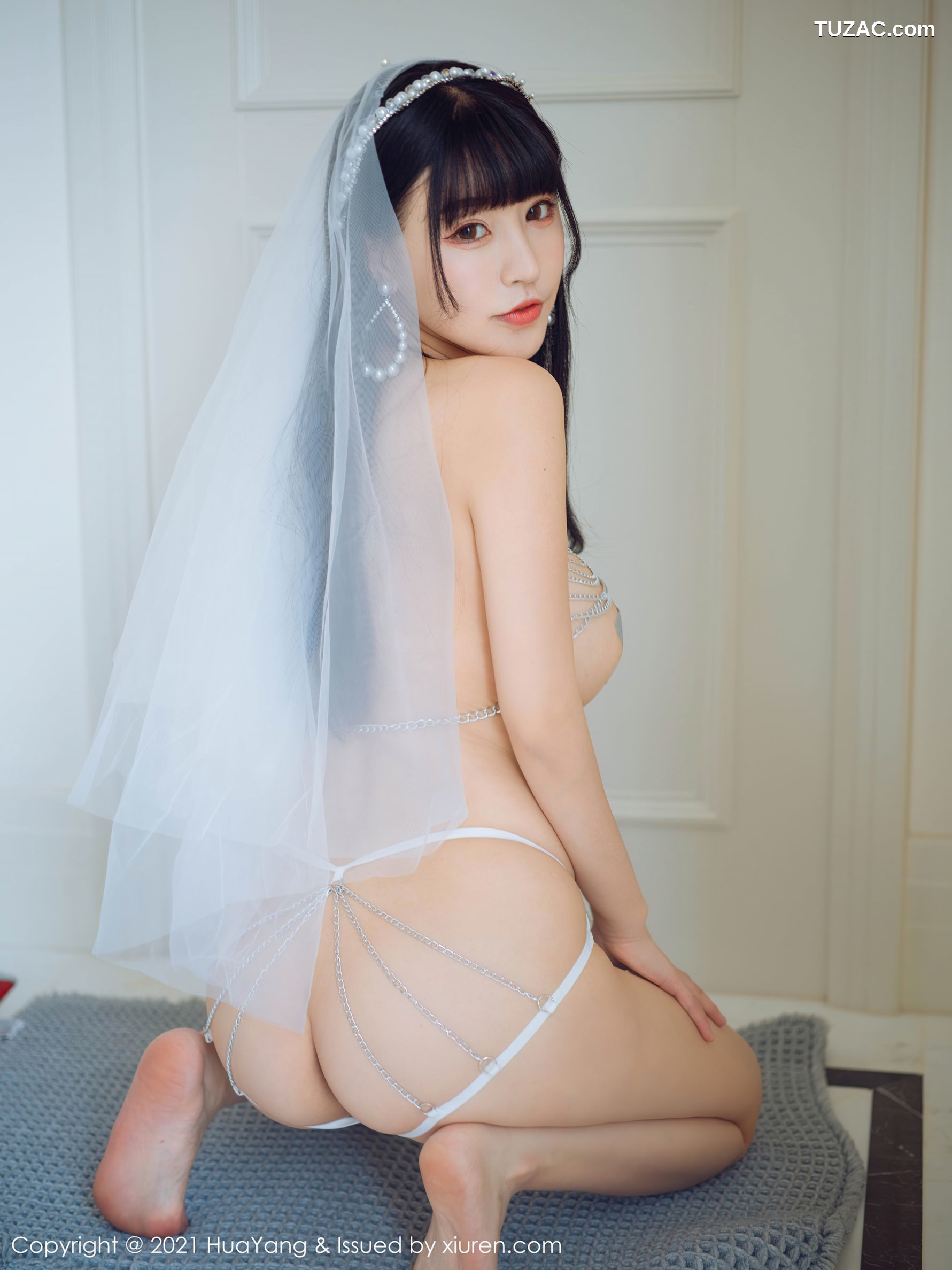 HuaYang花漾-352-朱可儿-婚纱头饰超性感珠链内衣