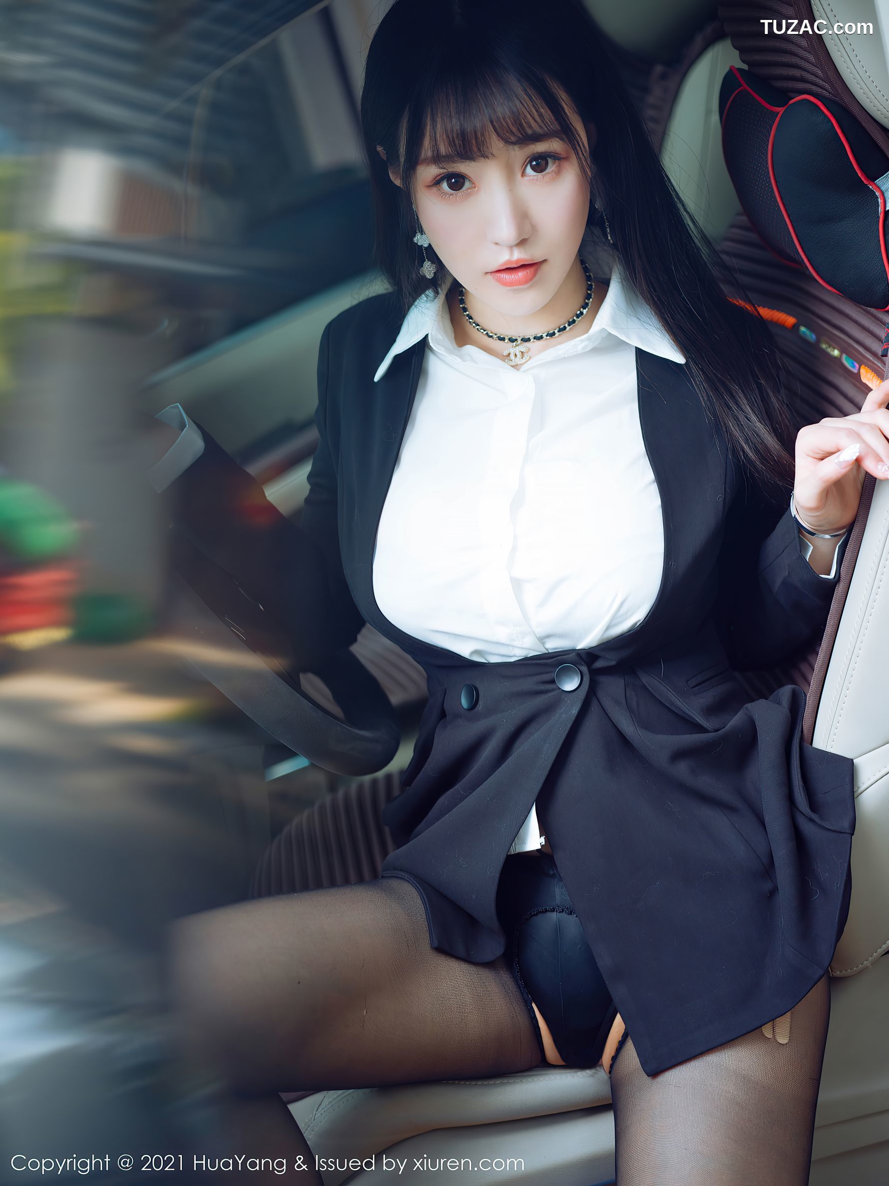 HuaYang花漾-383-朱可儿-OL美女车内爆乳黑丝