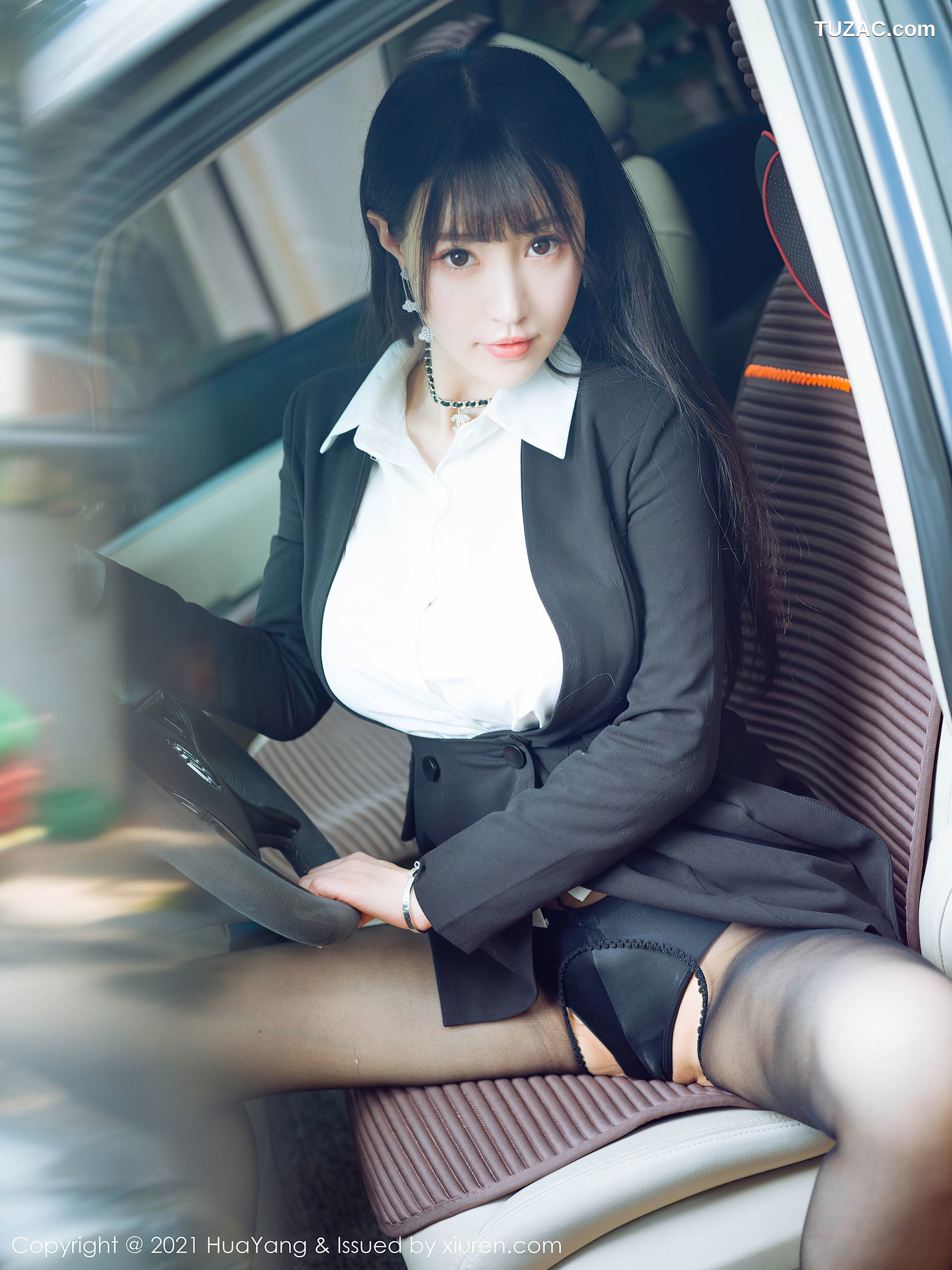 HuaYang花漾-383-朱可儿-OL美女车内爆乳黑丝