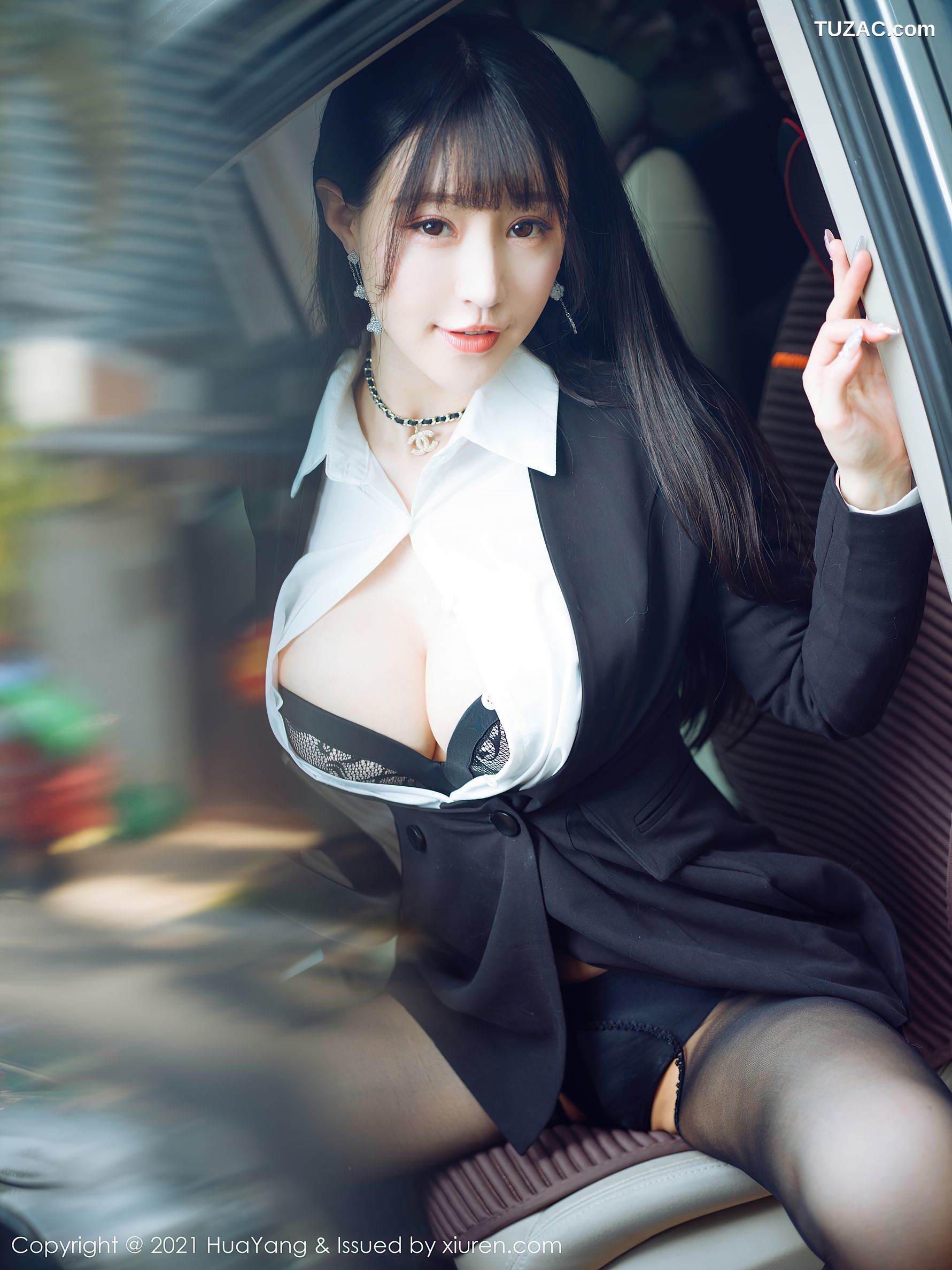 HuaYang花漾-383-朱可儿-OL美女车内爆乳黑丝