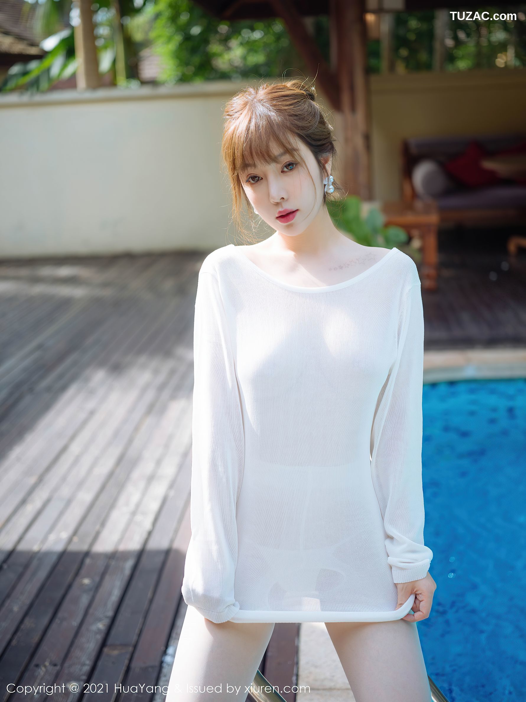 HuaYang花漾-429-王雨纯-白衣白纱泳池