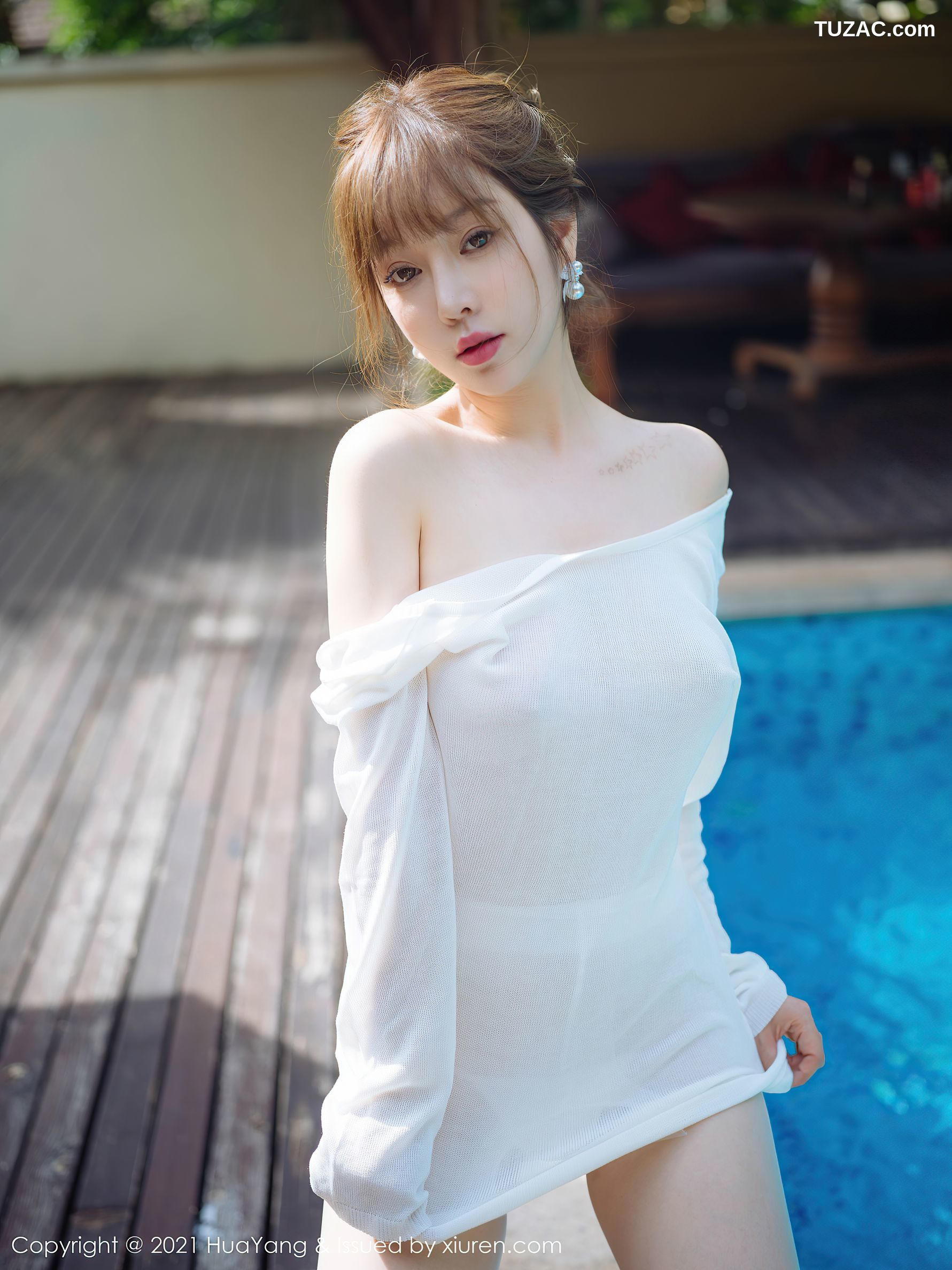 HuaYang花漾-429-王雨纯-白衣白纱泳池