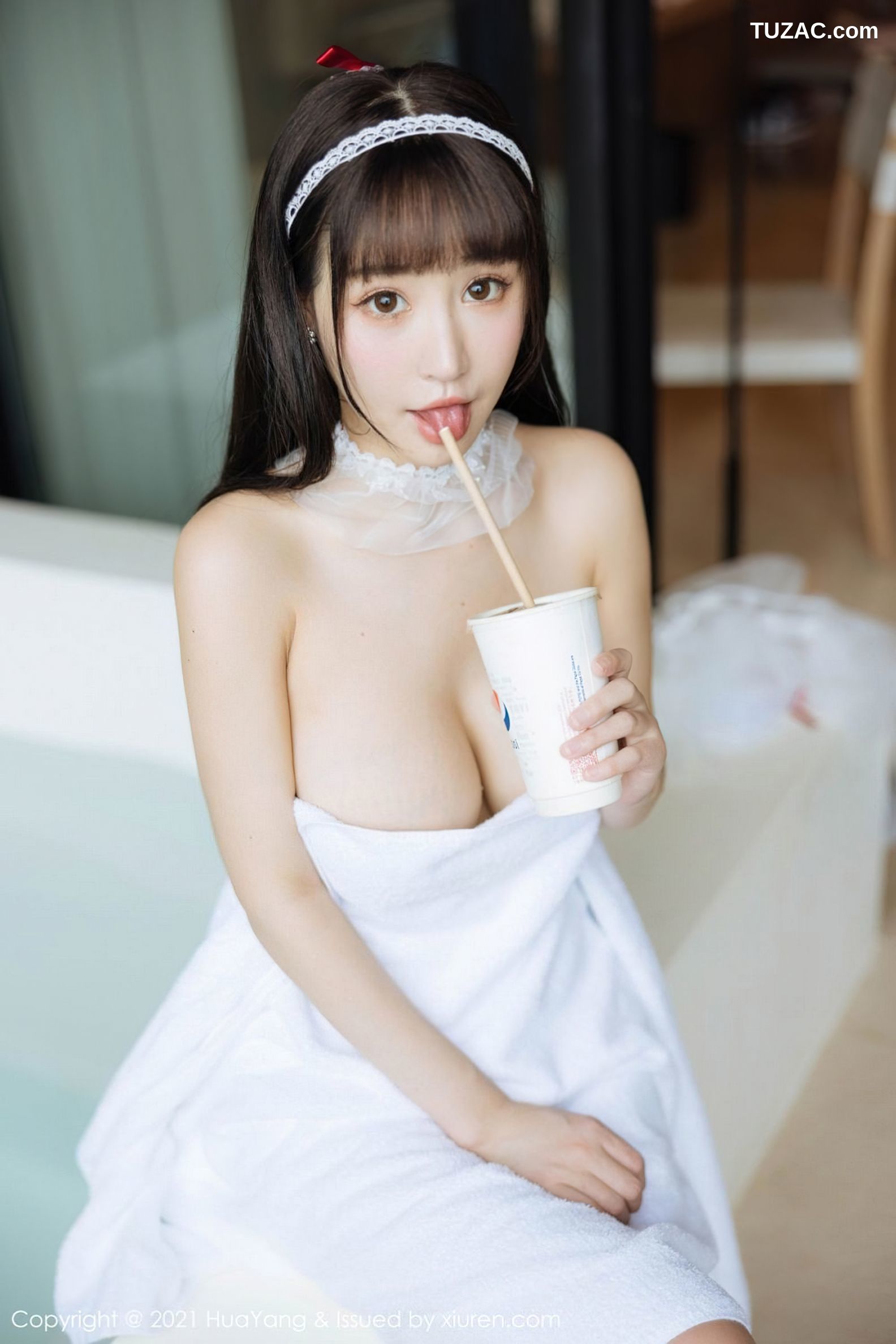 HuaYang花漾-477-朱可儿Flower-三亚旅拍-浴室轻透薄纱白丝袜