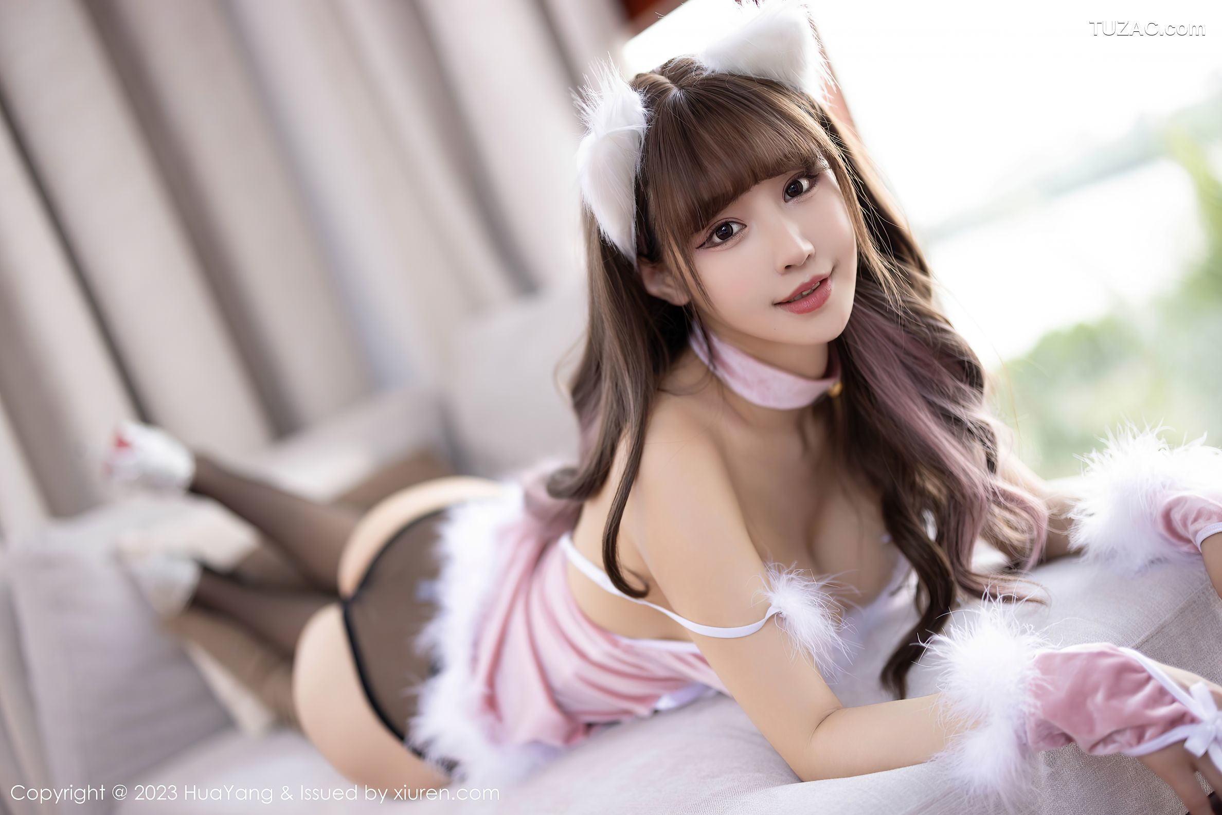 HuaYang花漾-526-朱可儿Flora-大理旅拍性感粉色连衣短裙-2023.02.02