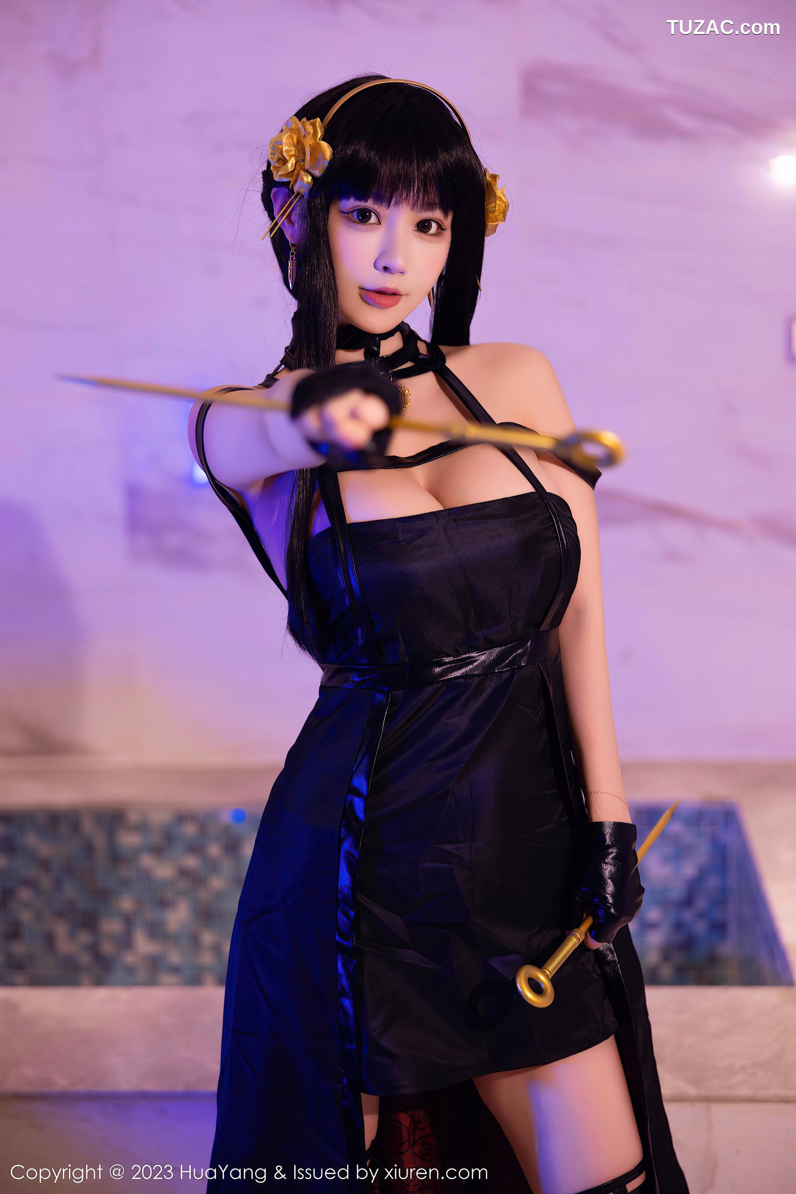 HuaYang花漾-534-朱可儿Flora-黑连衣裙黑丝cos约尔福杰-2023.05.19