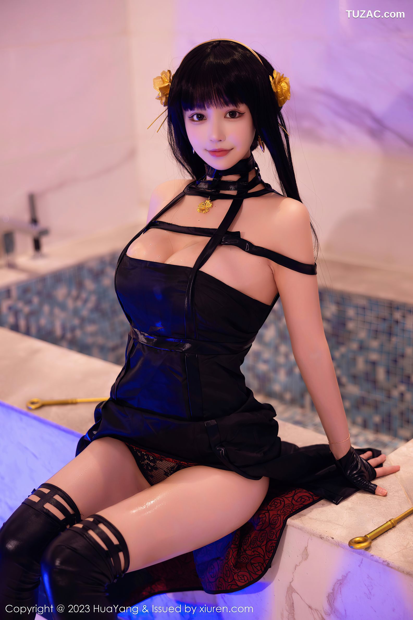 HuaYang花漾-534-朱可儿Flora-黑连衣裙黑丝cos约尔福杰-2023.05.19