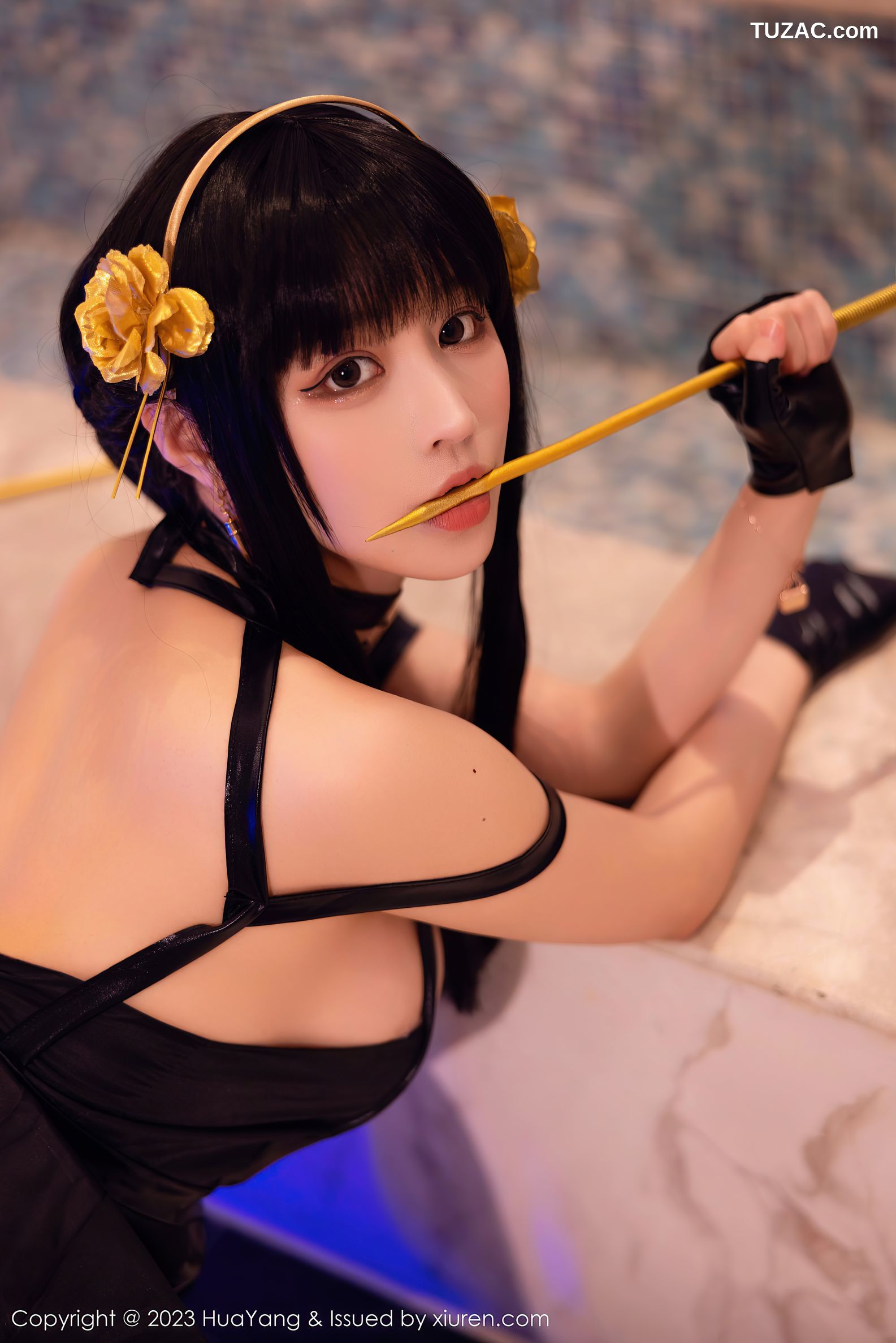 HuaYang花漾-534-朱可儿Flora-黑连衣裙黑丝cos约尔福杰-2023.05.19