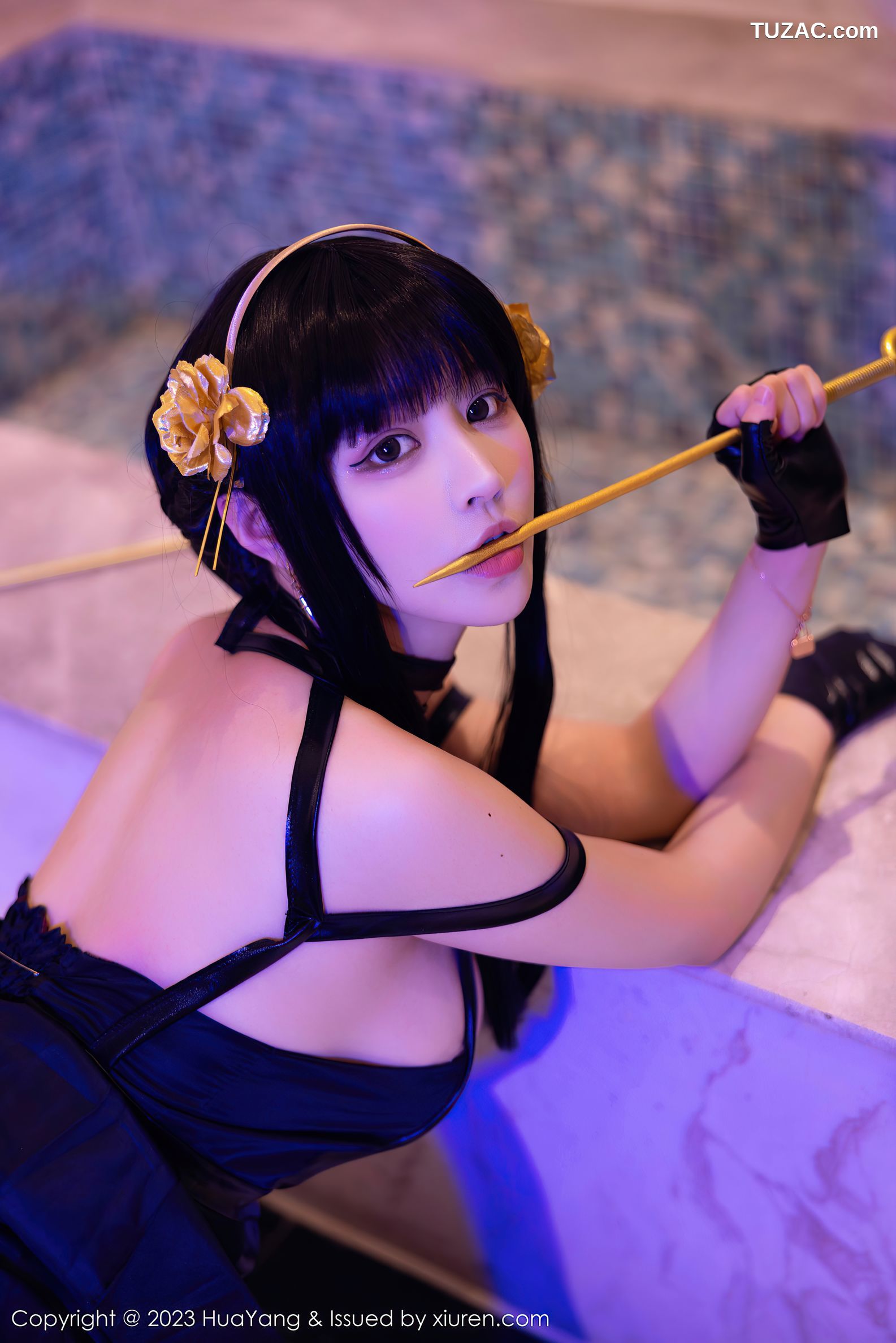 HuaYang花漾-534-朱可儿Flora-黑连衣裙黑丝cos约尔福杰-2023.05.19