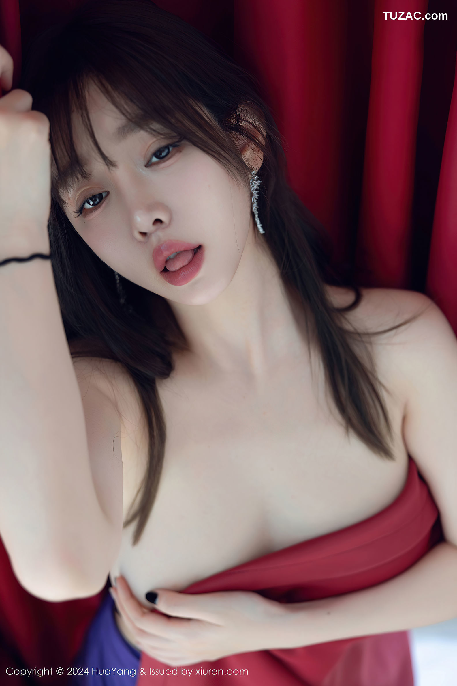 HuaYang花漾-577-王雨纯-紫色连衣裙黑丝爆乳-2024.04.30