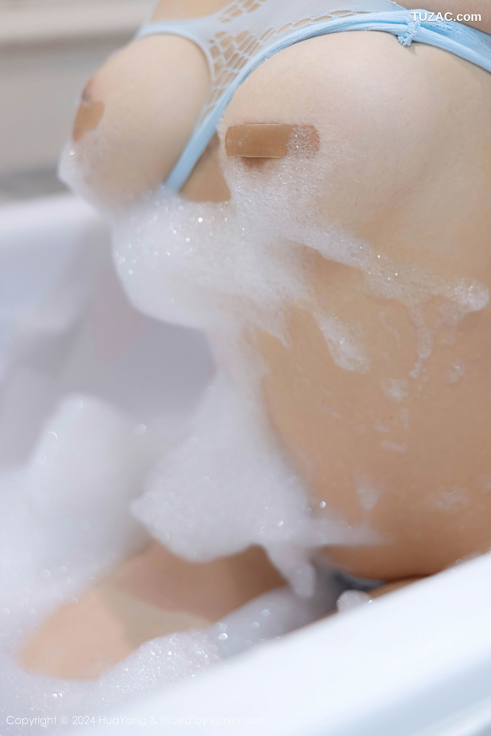 HuaYang花漾-596-凯竹Quinn-淡蓝镂空内衣爆乳-2024.07.31