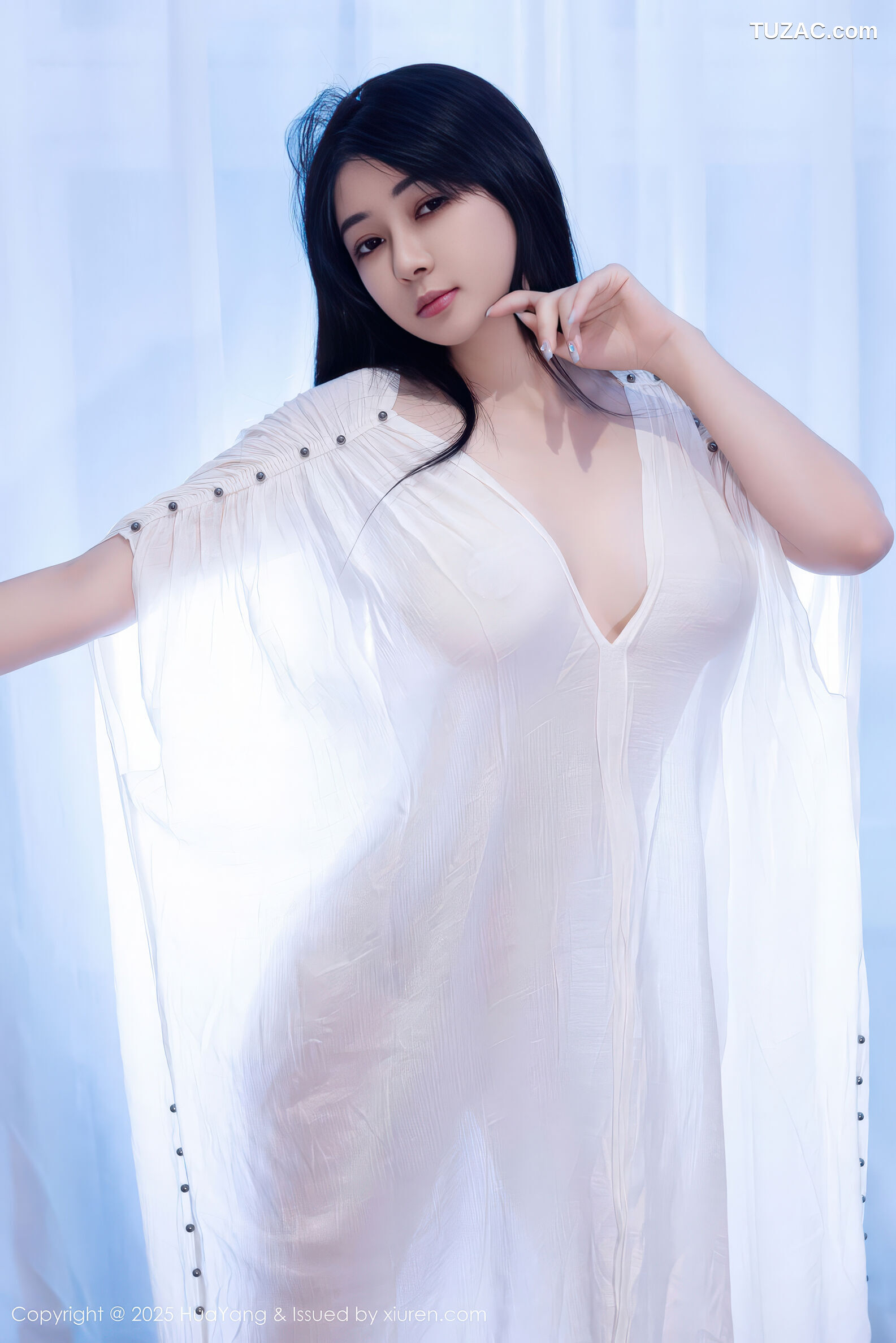 HuaYang花漾-653-凯竹法师-轻透白色连衣裙肉丝-2025.12.29