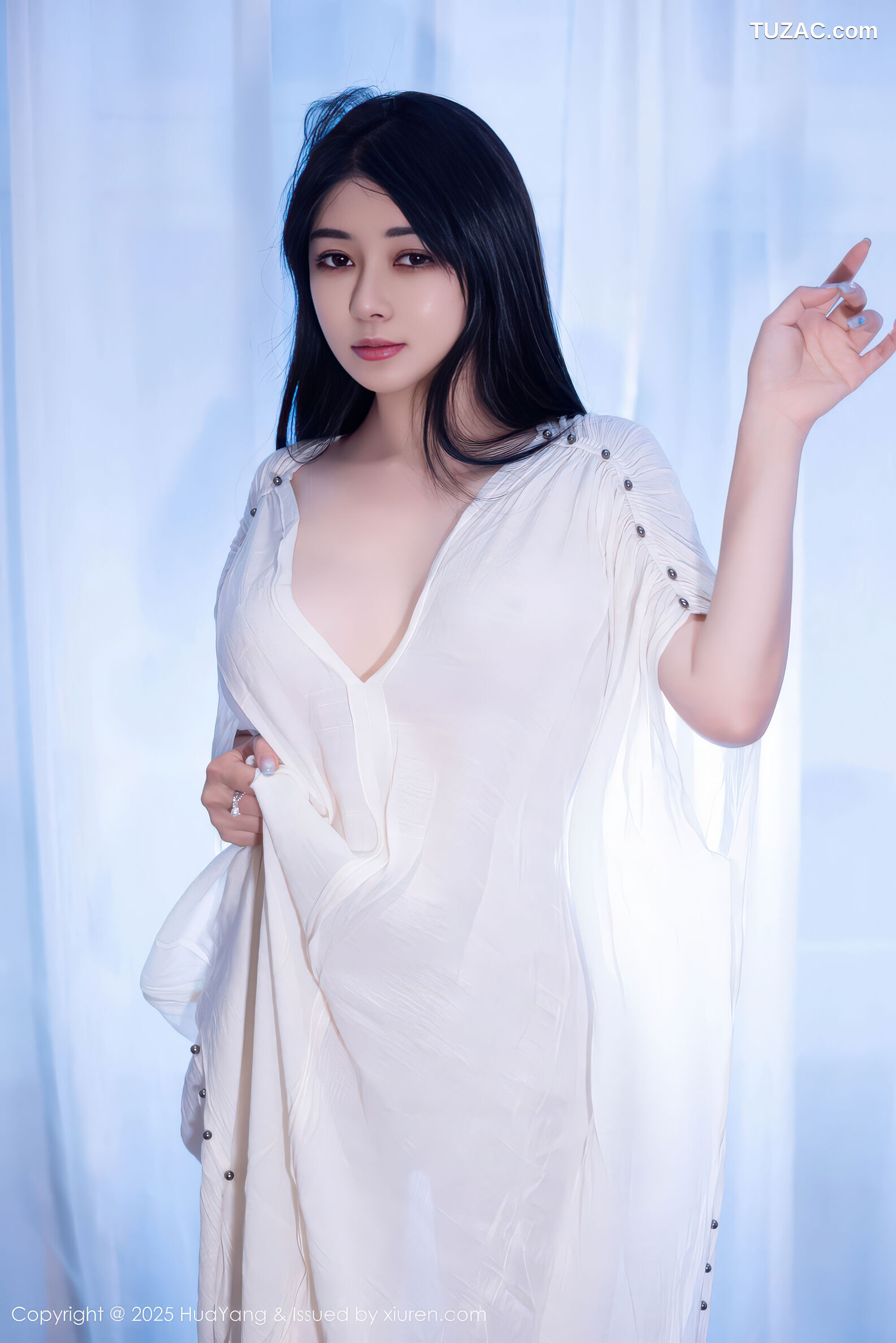 HuaYang花漾-653-凯竹法师-轻透白色连衣裙肉丝-2025.12.29
