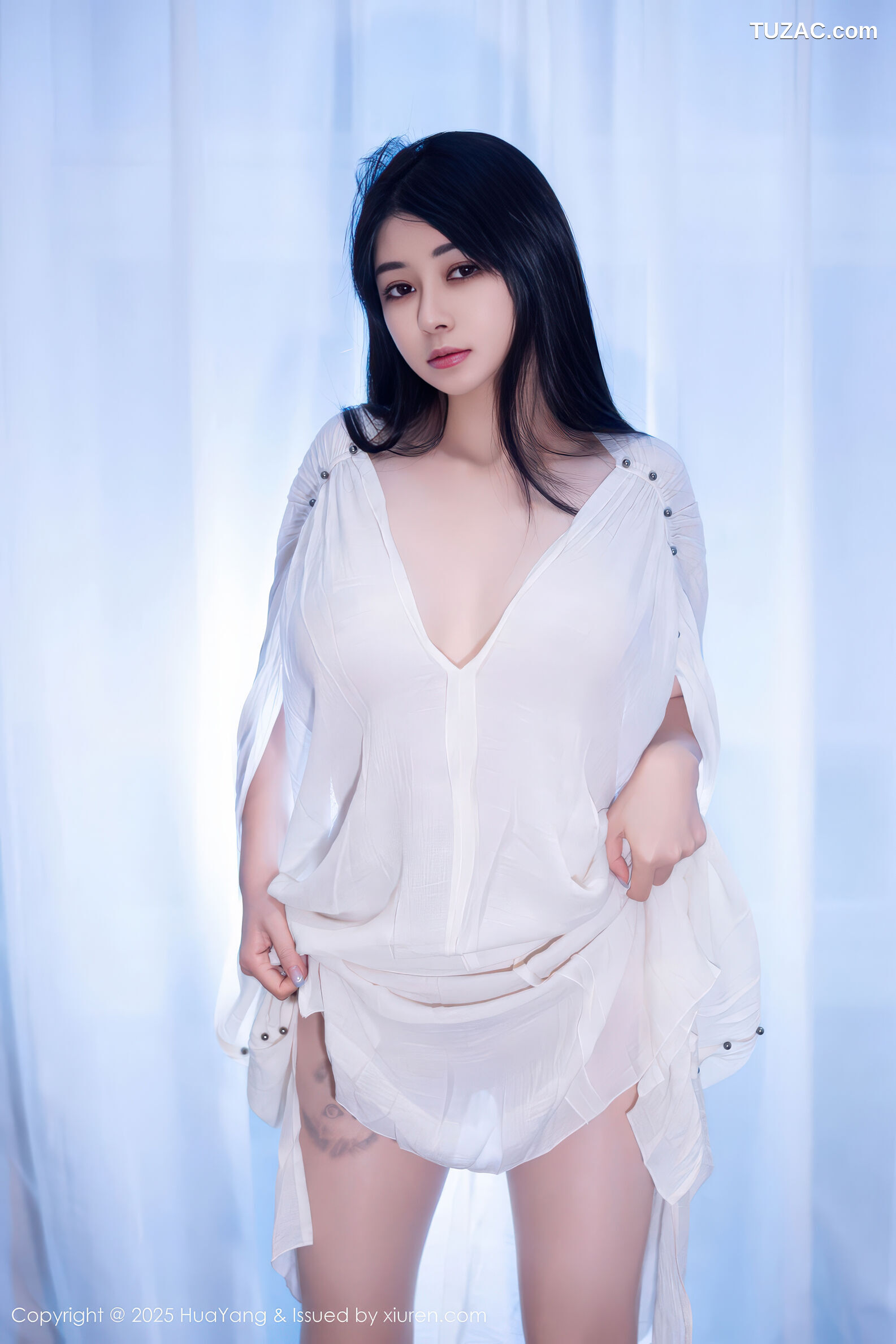 HuaYang花漾-653-凯竹法师-轻透白色连衣裙肉丝-2025.12.29