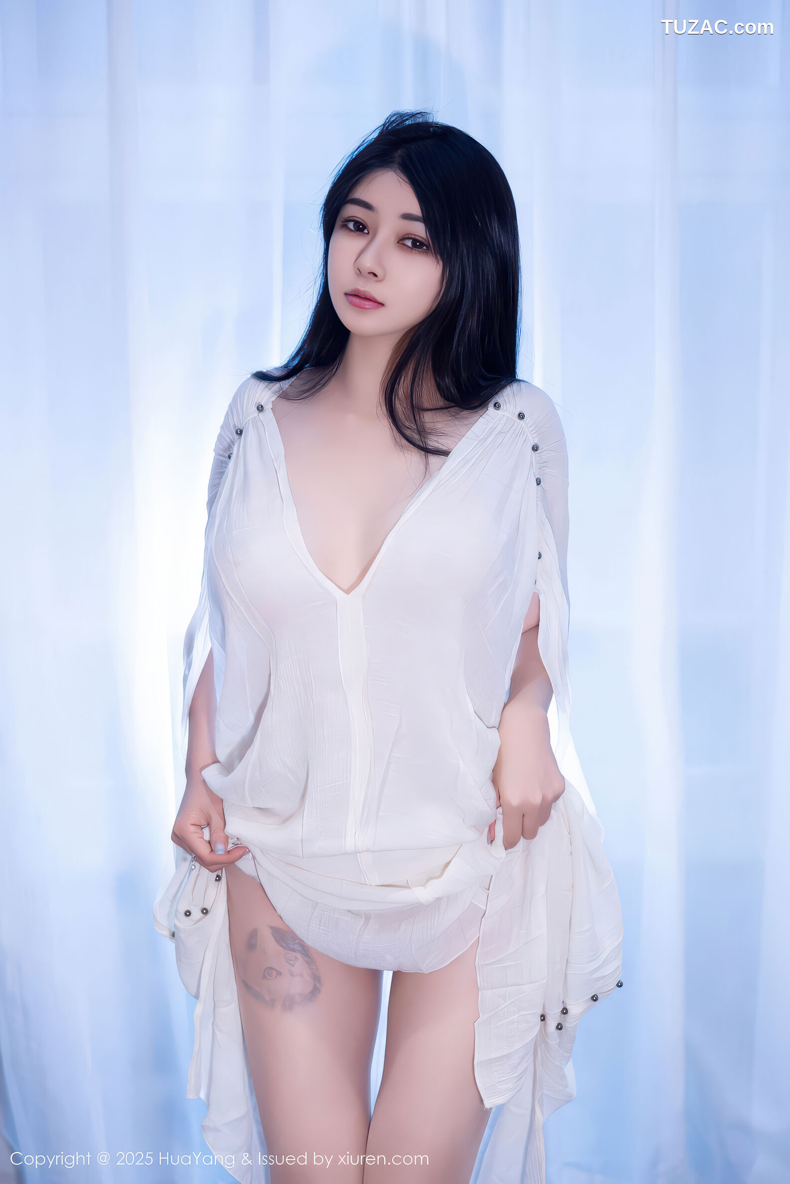 HuaYang花漾-653-凯竹法师-轻透白色连衣裙肉丝-2025.12.29