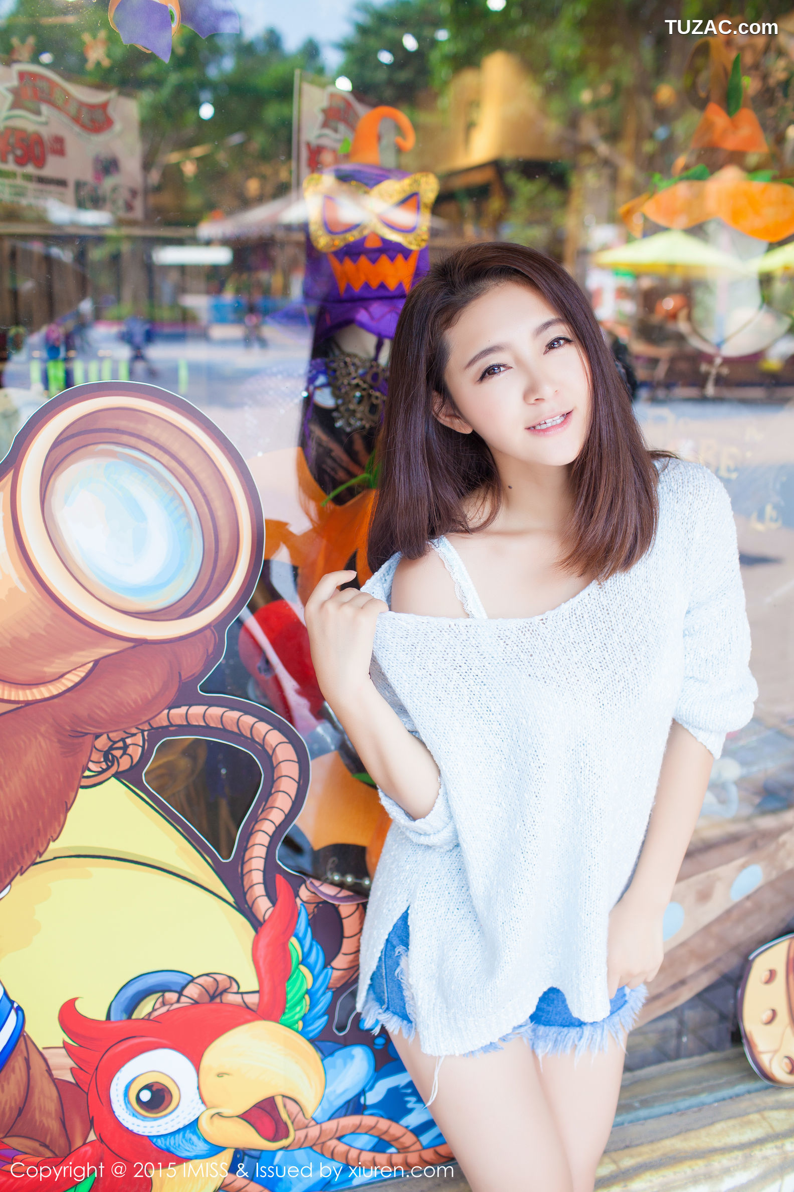 IMiss爱蜜社-049-夏茉gigi-牛仔热裤街拍