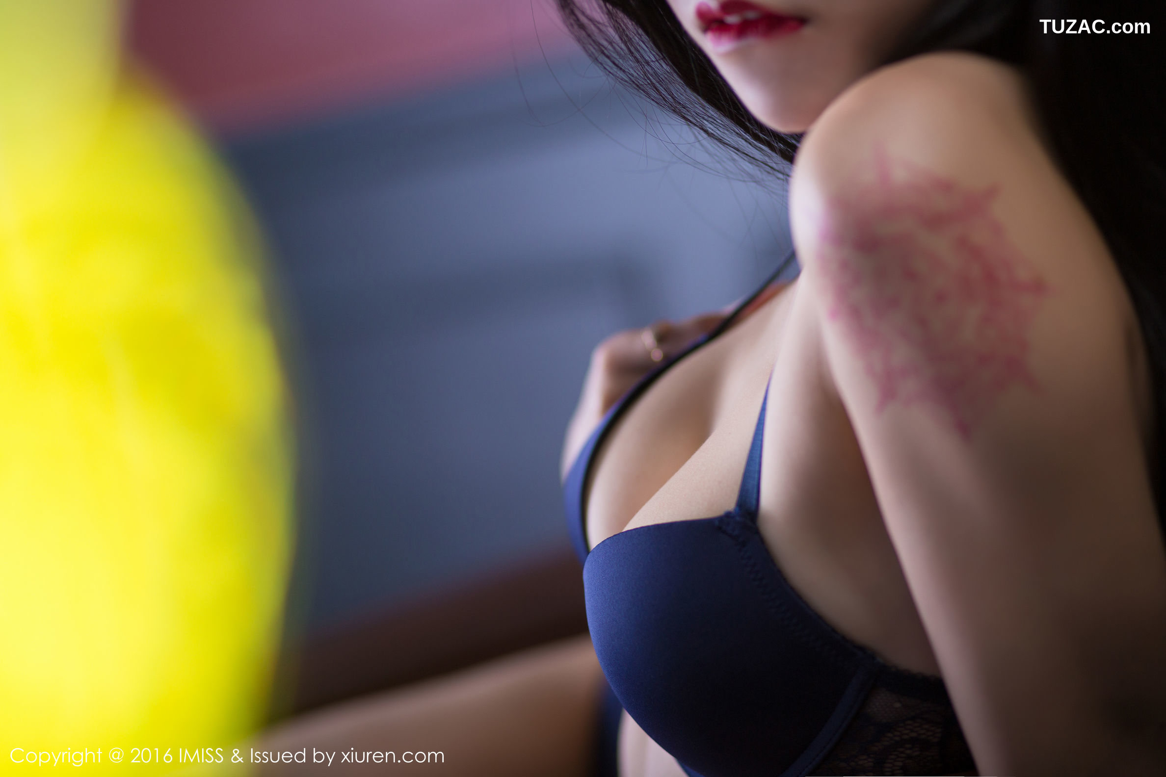 IMiss爱蜜社-106-Panadol雅-性感内衣青色蕾丝内裤