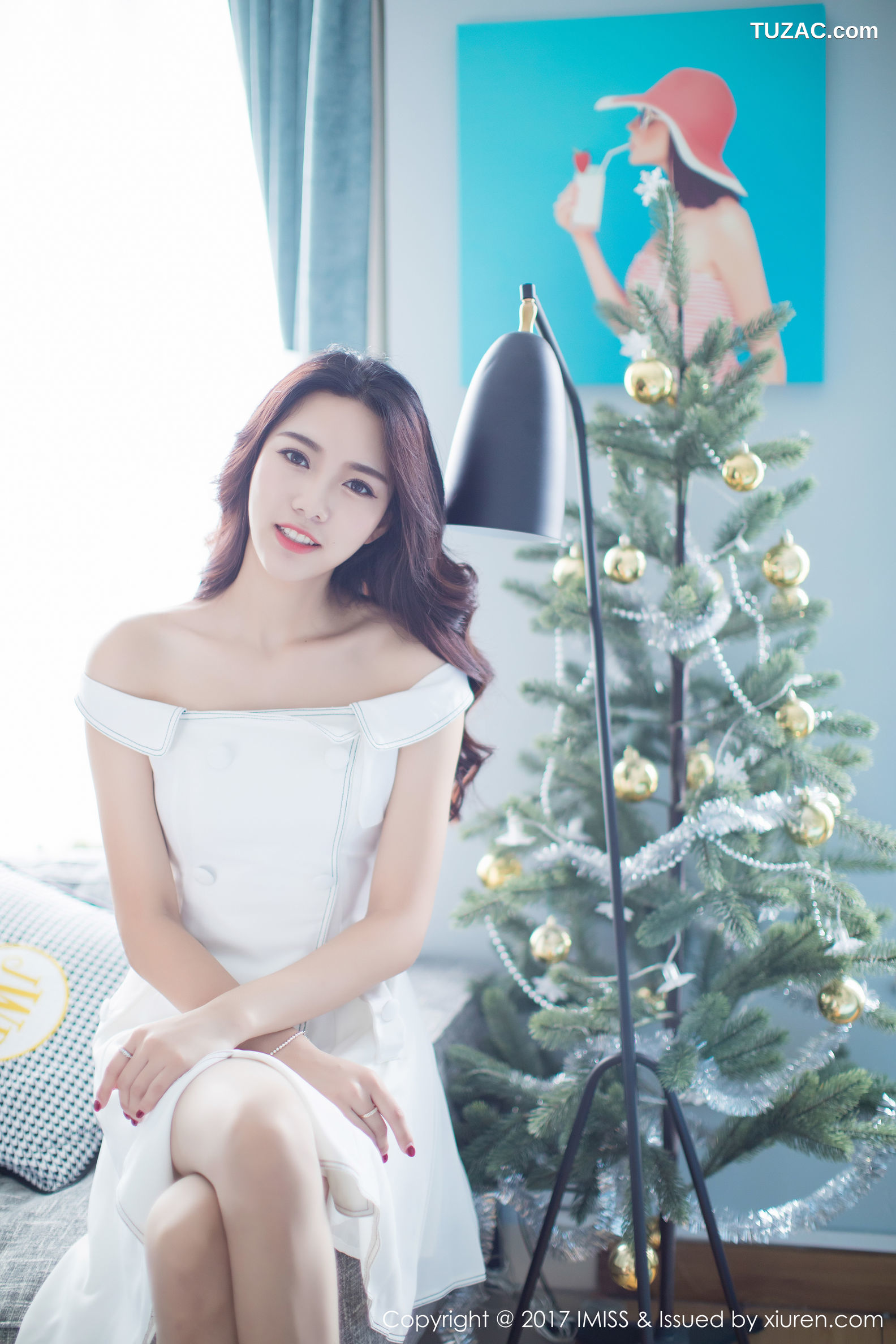 IMiss爱蜜社-174-嫣儿-居家白色连身裙