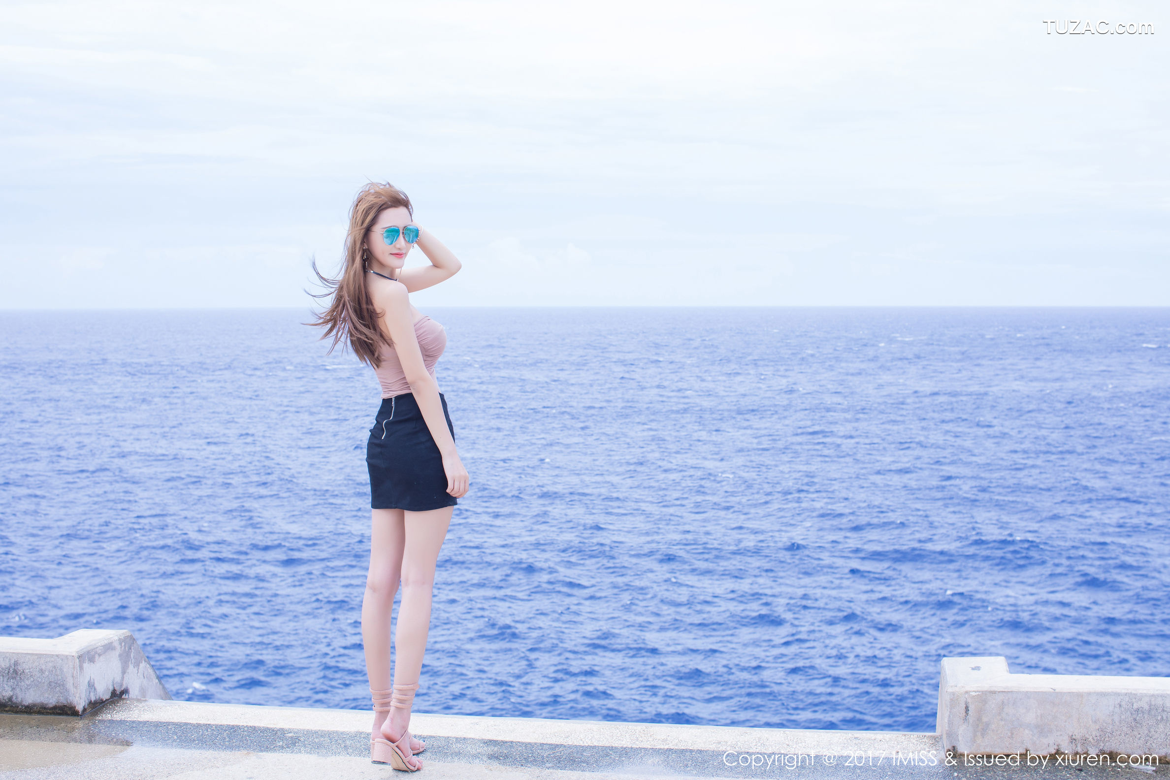 IMiss爱蜜社-191-妤薇Vivian-塞班旅拍-清新白色长裙