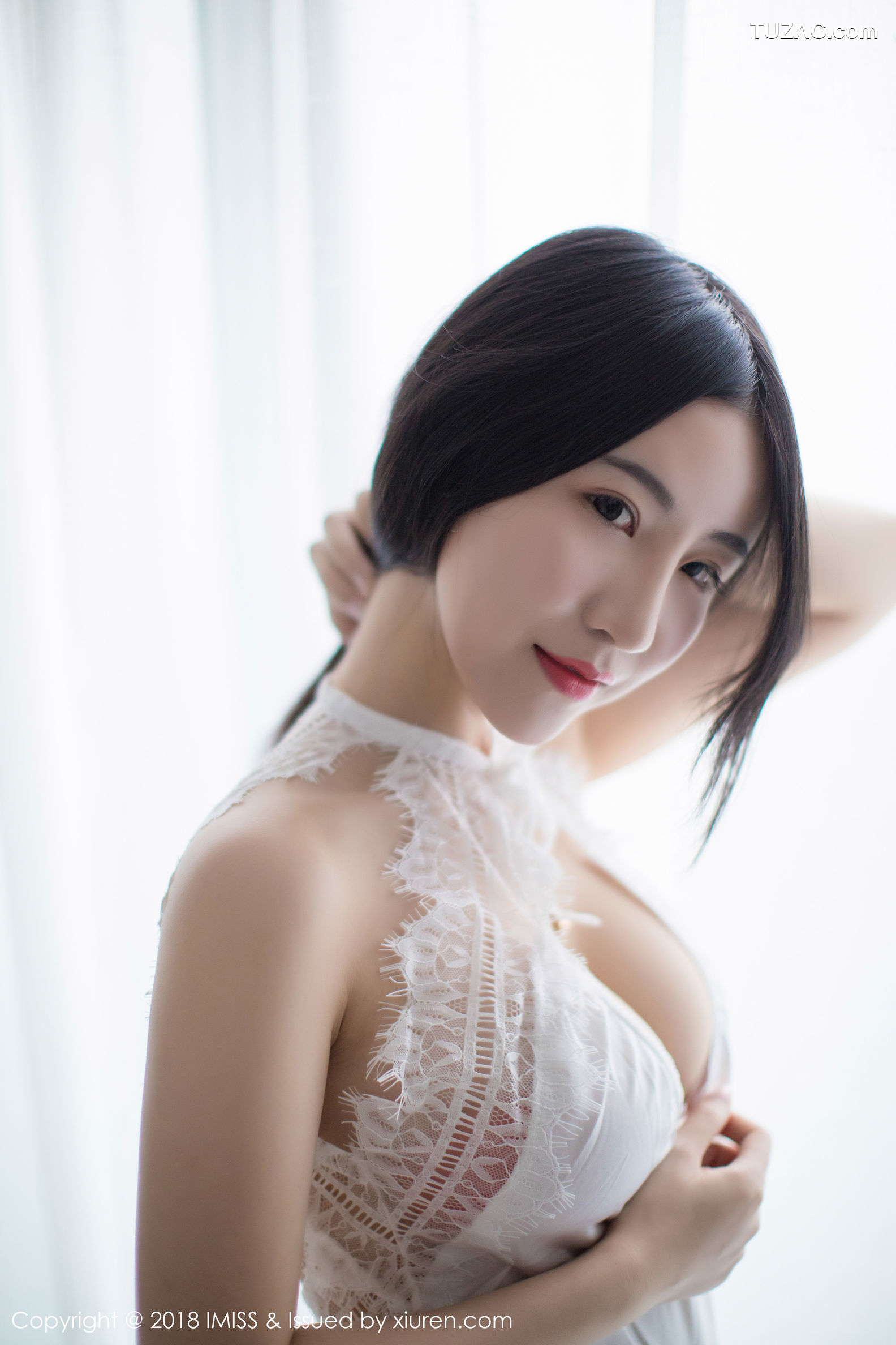 IMiss爱蜜社-249-绯月樱-白色蕾丝高叉连体衣