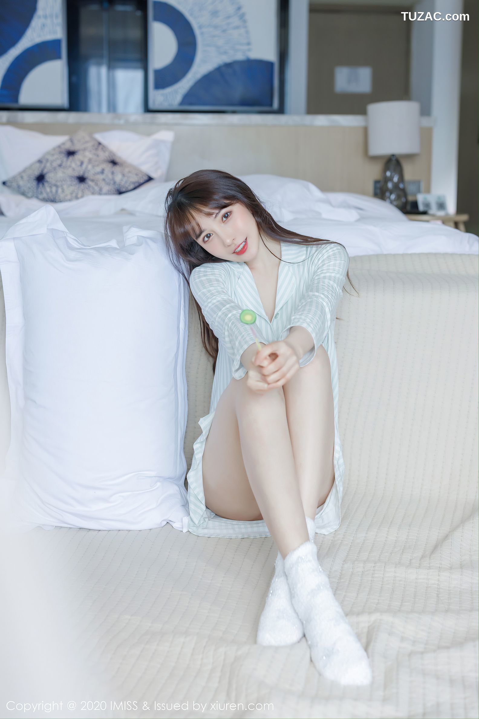 IMiss爱蜜社-481-刘奕宁-床上性感衬衣诱惑