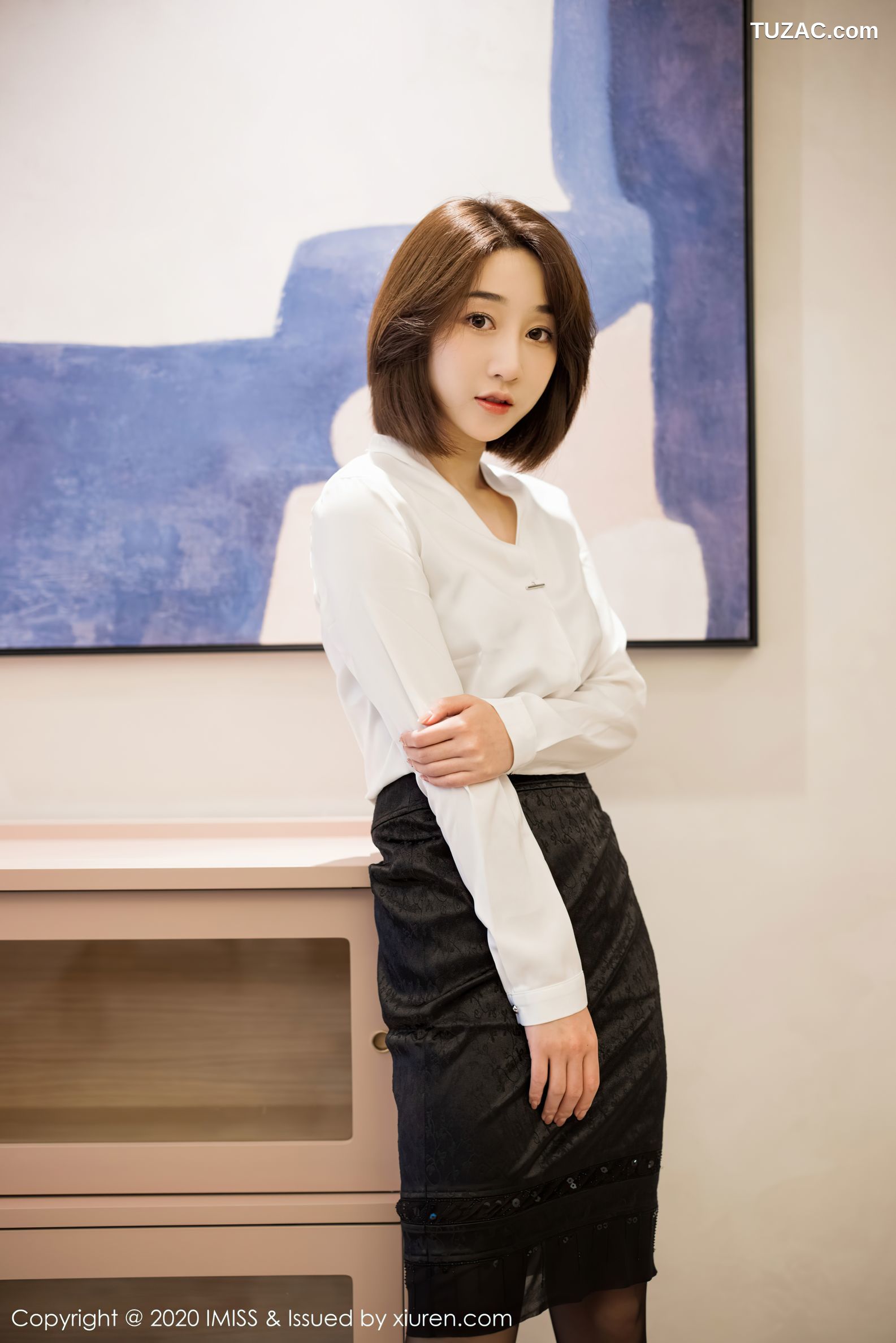 IMiss爱蜜社-506-九月生_白衬衫黑短裙职场秘书制服系列