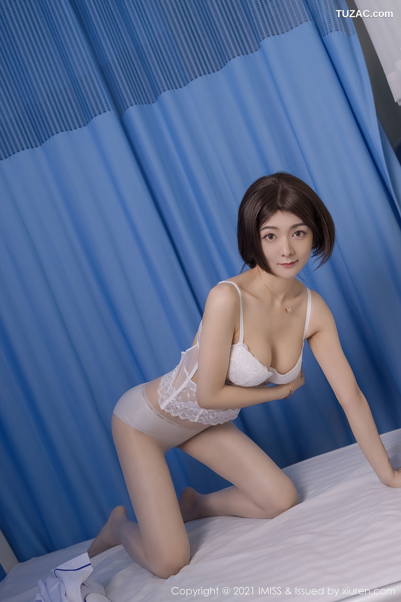 IMiss爱蜜社-580-小热巴-护士制服白色内衣-2021.04.22