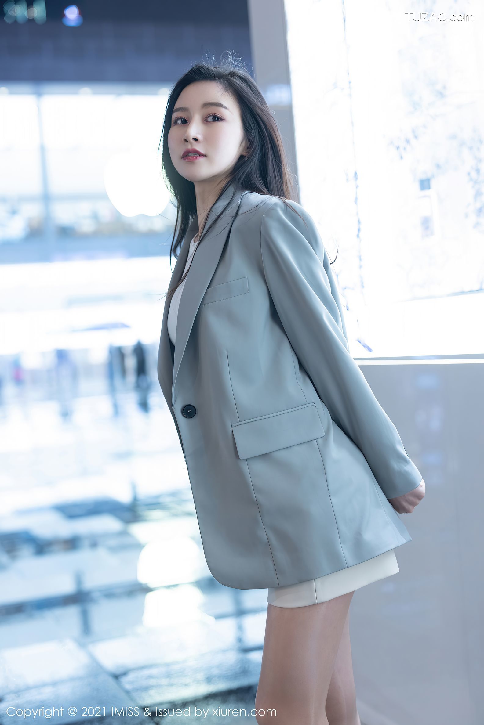 IMiss爱蜜社-610-Vanessa-职场OL主题黑蕾丝镂空内衣-2021.07.05