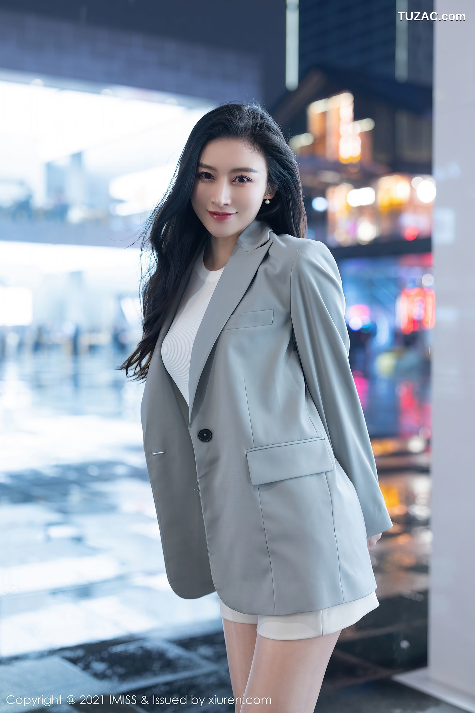 IMiss爱蜜社-610-Vanessa-职场OL主题黑蕾丝镂空内衣-2021.07.05