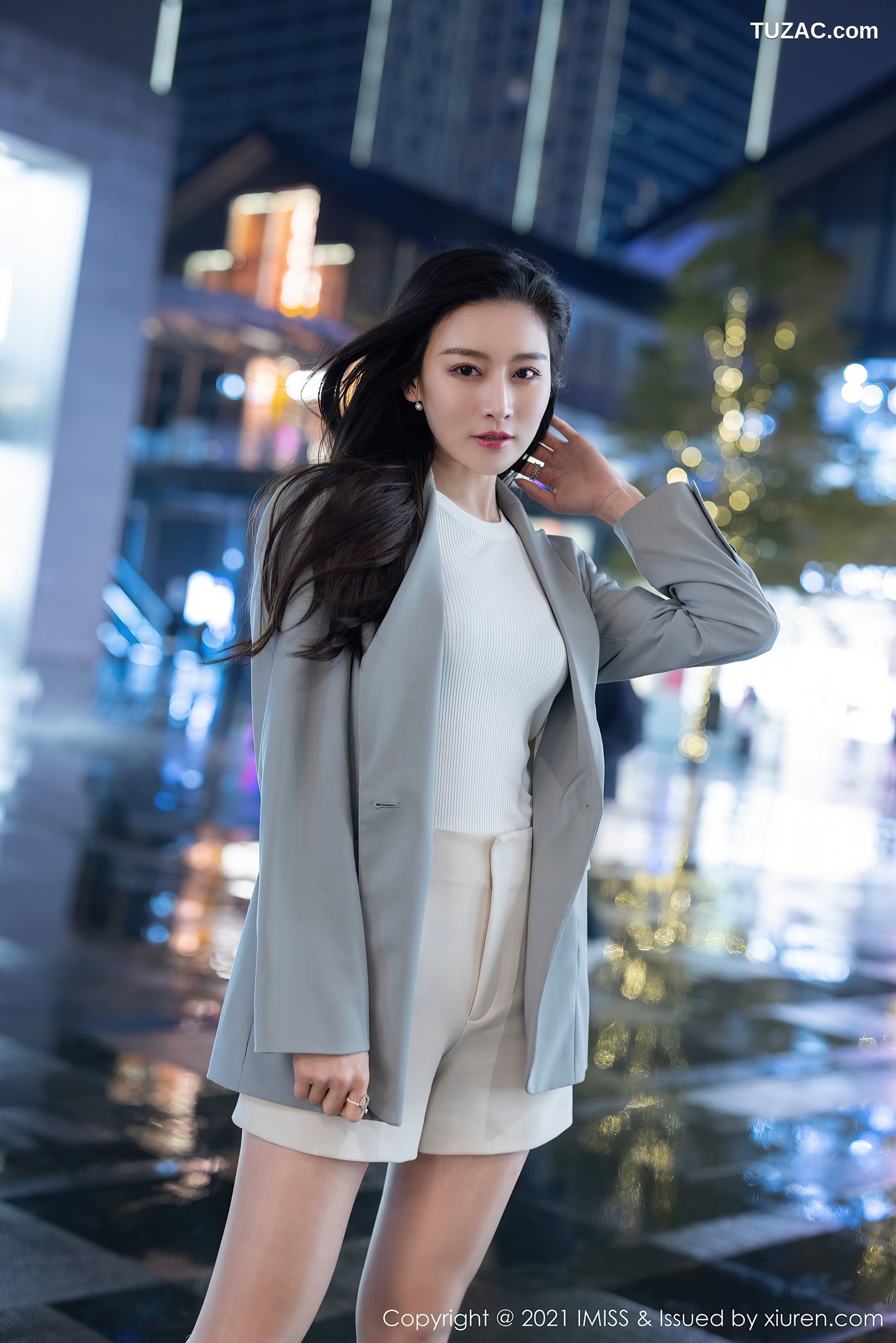 IMiss爱蜜社-610-Vanessa-职场OL主题黑蕾丝镂空内衣-2021.07.05
