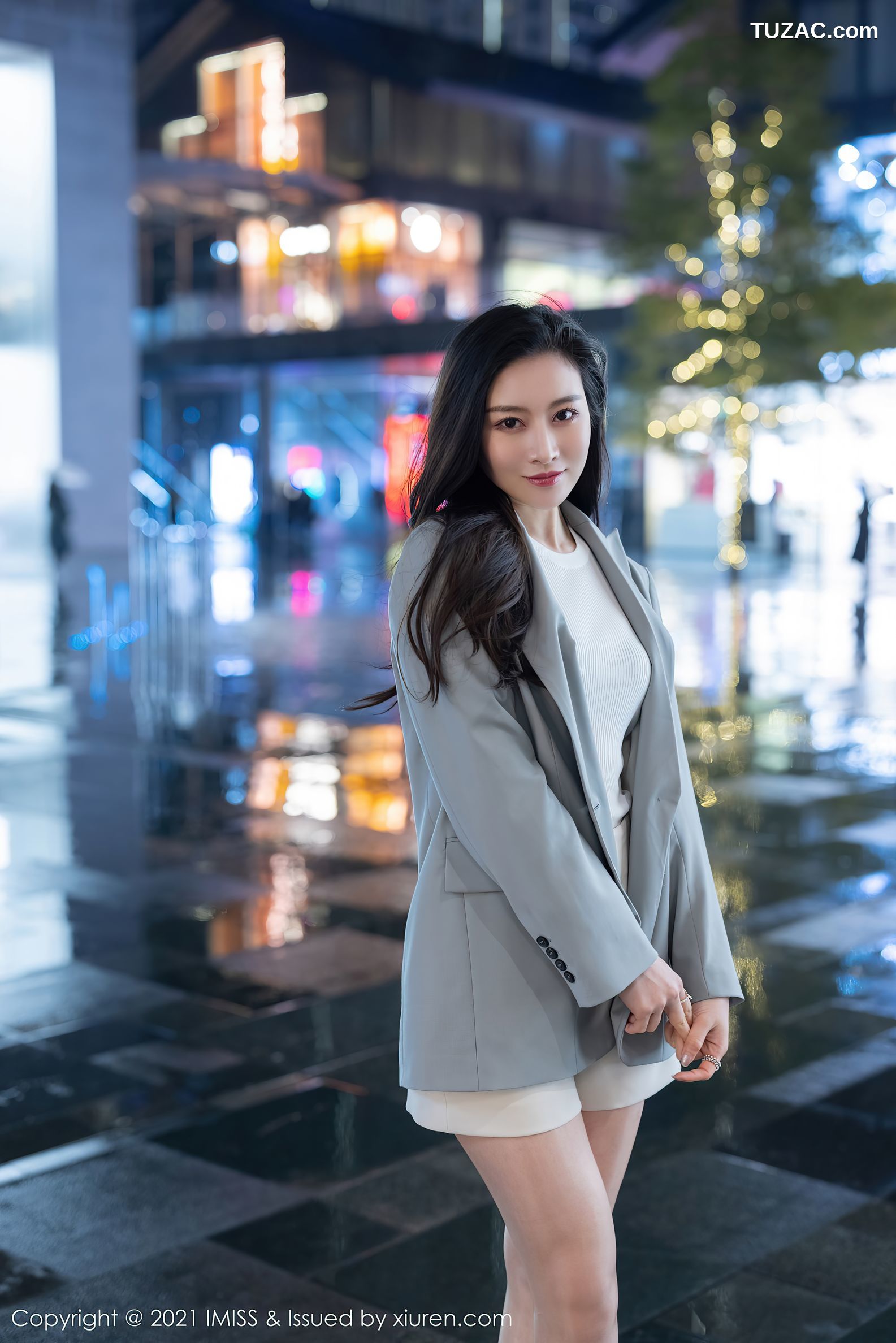 IMiss爱蜜社-610-Vanessa-职场OL主题黑蕾丝镂空内衣-2021.07.05