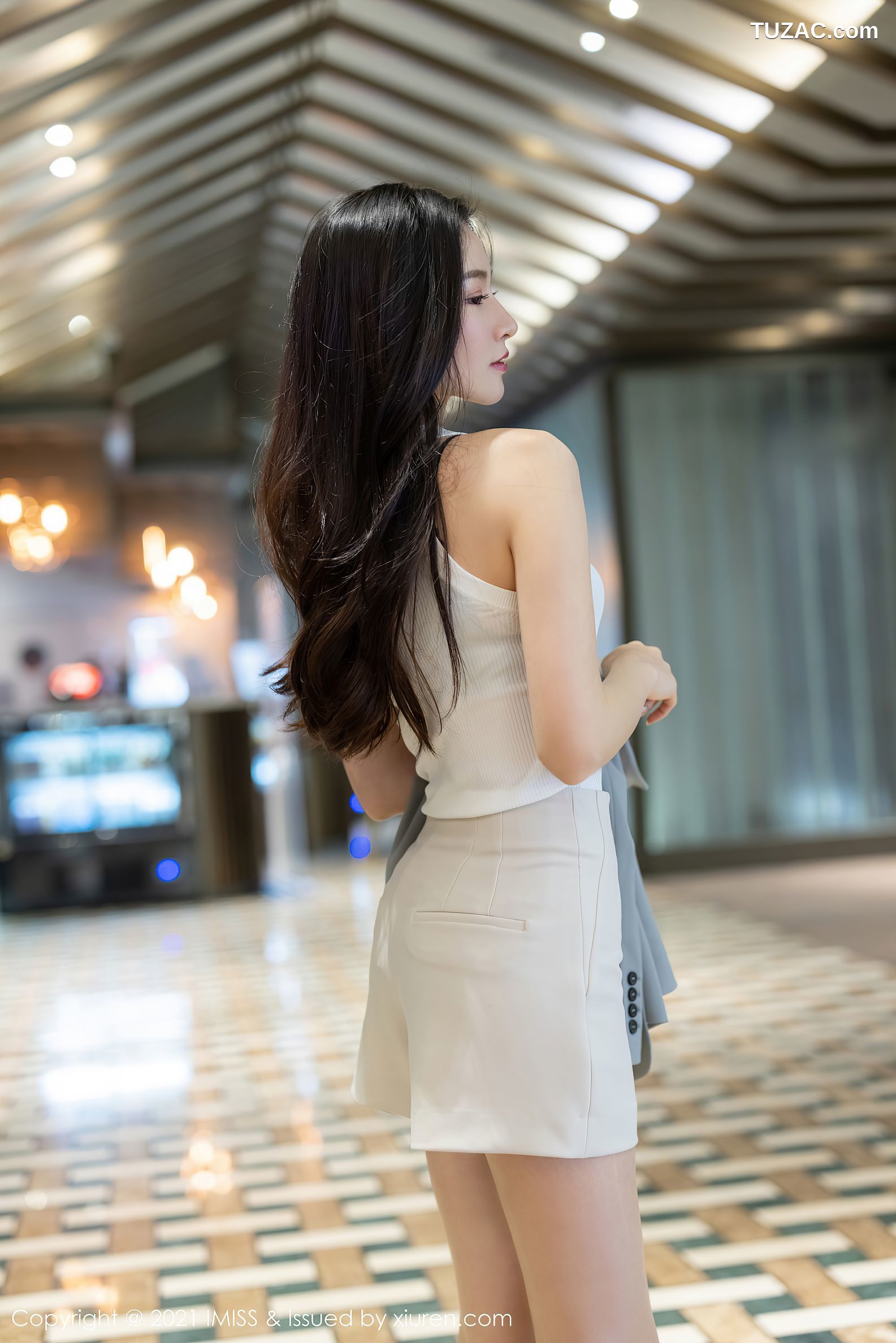 IMiss爱蜜社-610-Vanessa-职场OL主题黑蕾丝镂空内衣-2021.07.05