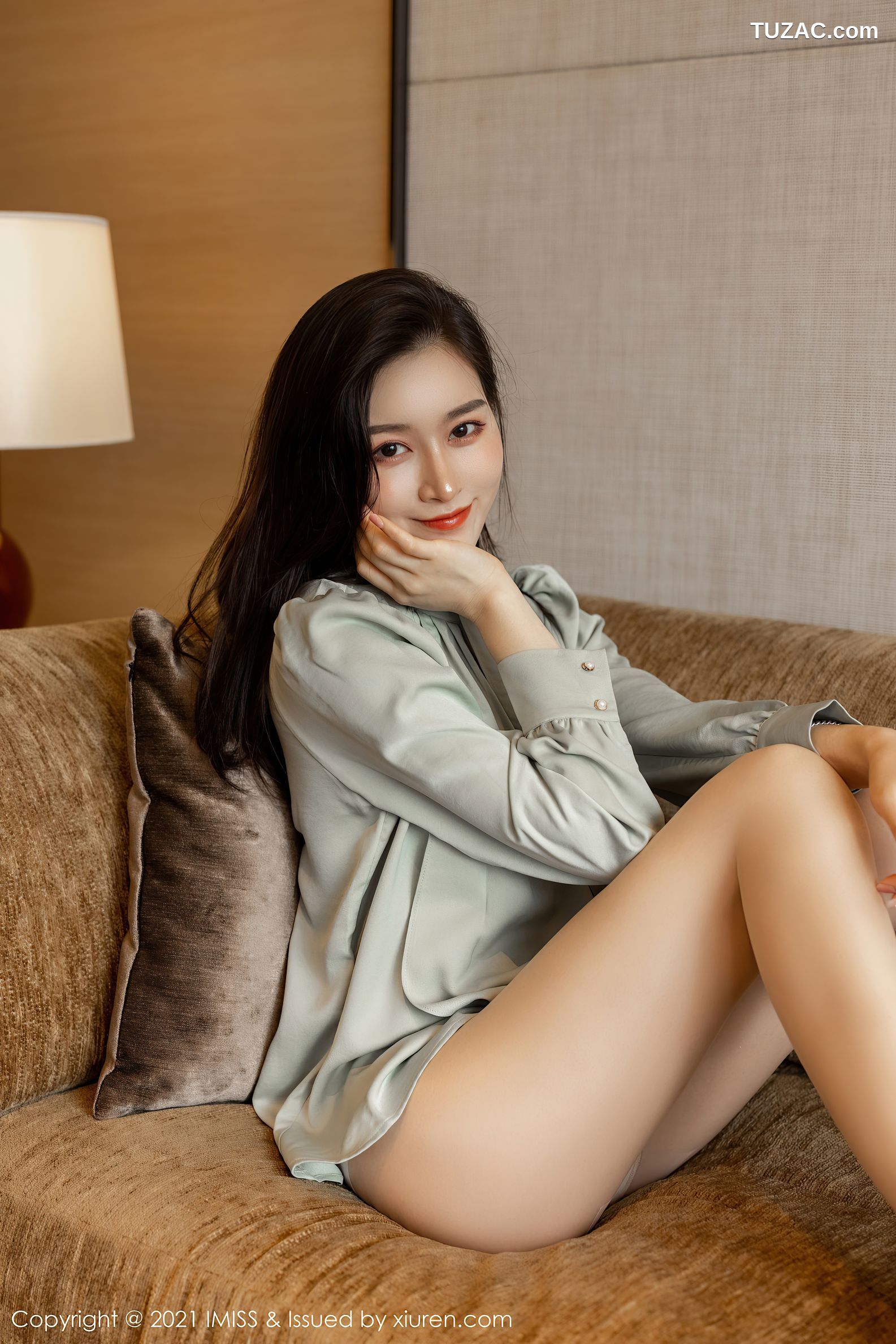 IMiss爱蜜社-617-Vanessa-灰裙职业装白色内衣-2021.07.26