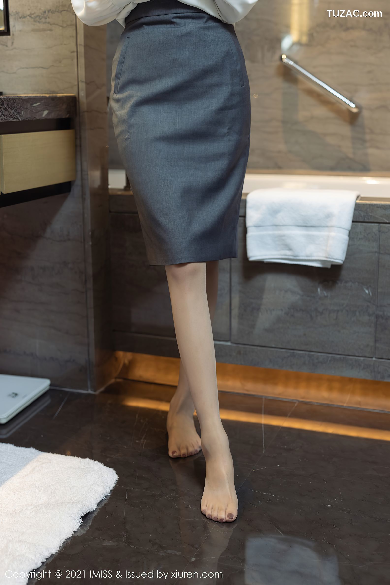 IMiss爱蜜社-623-艺轩-浴室洁白衬衫蕾丝内衣-2021.08.13