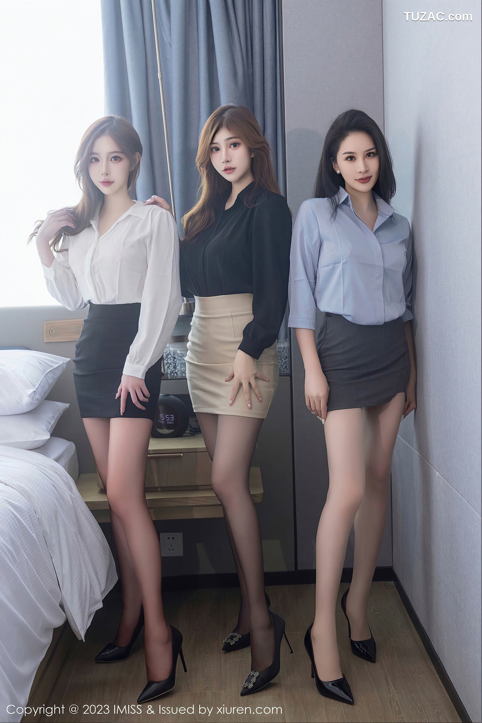 IMiss爱蜜社-743-Lavinia肉肉-Lindalinda-Jermy-衬衫短裙职业装三姐妹-2023.08.21
