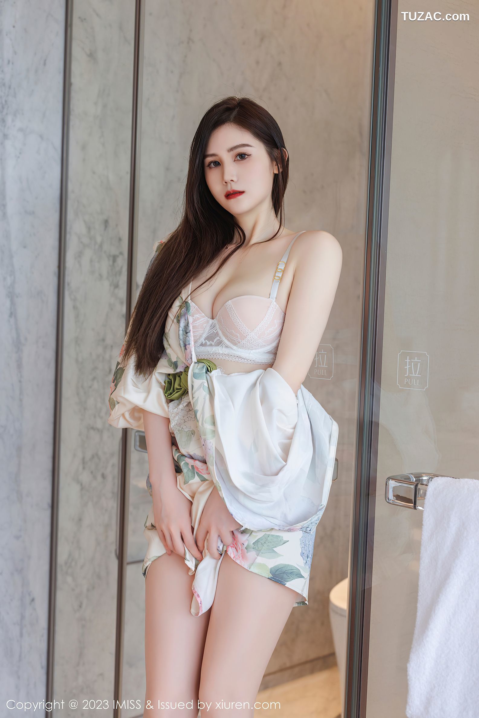 IMiss爱蜜社-745-SISY思-白色印花连衣长裙肉丝-2023.08.28