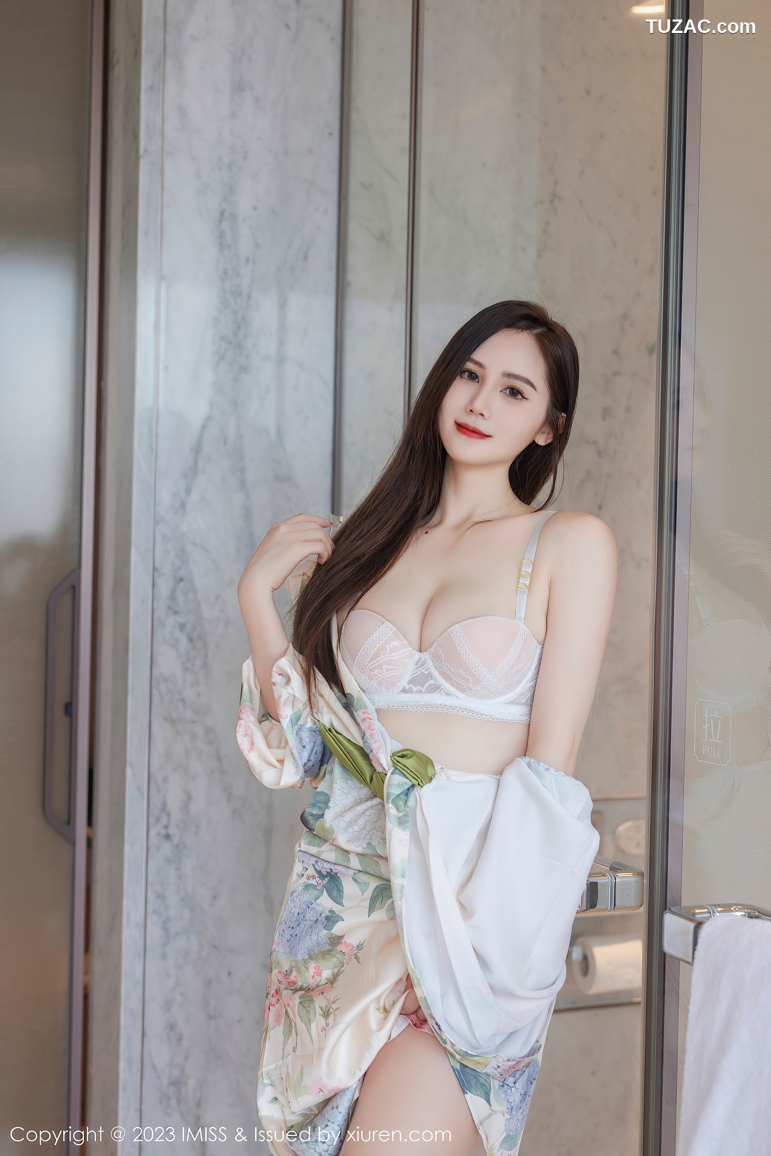 IMiss爱蜜社-745-SISY思-白色印花连衣长裙肉丝-2023.08.28