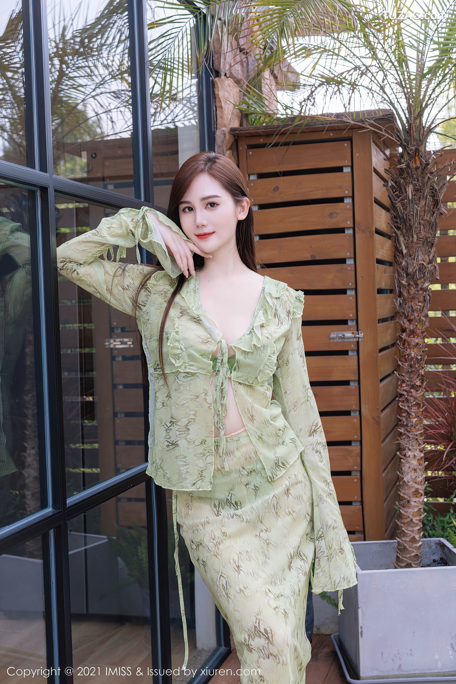 IMiss爱蜜社-758-SISY思-淡绿色连衣裙绿色比基尼-2023.10.23