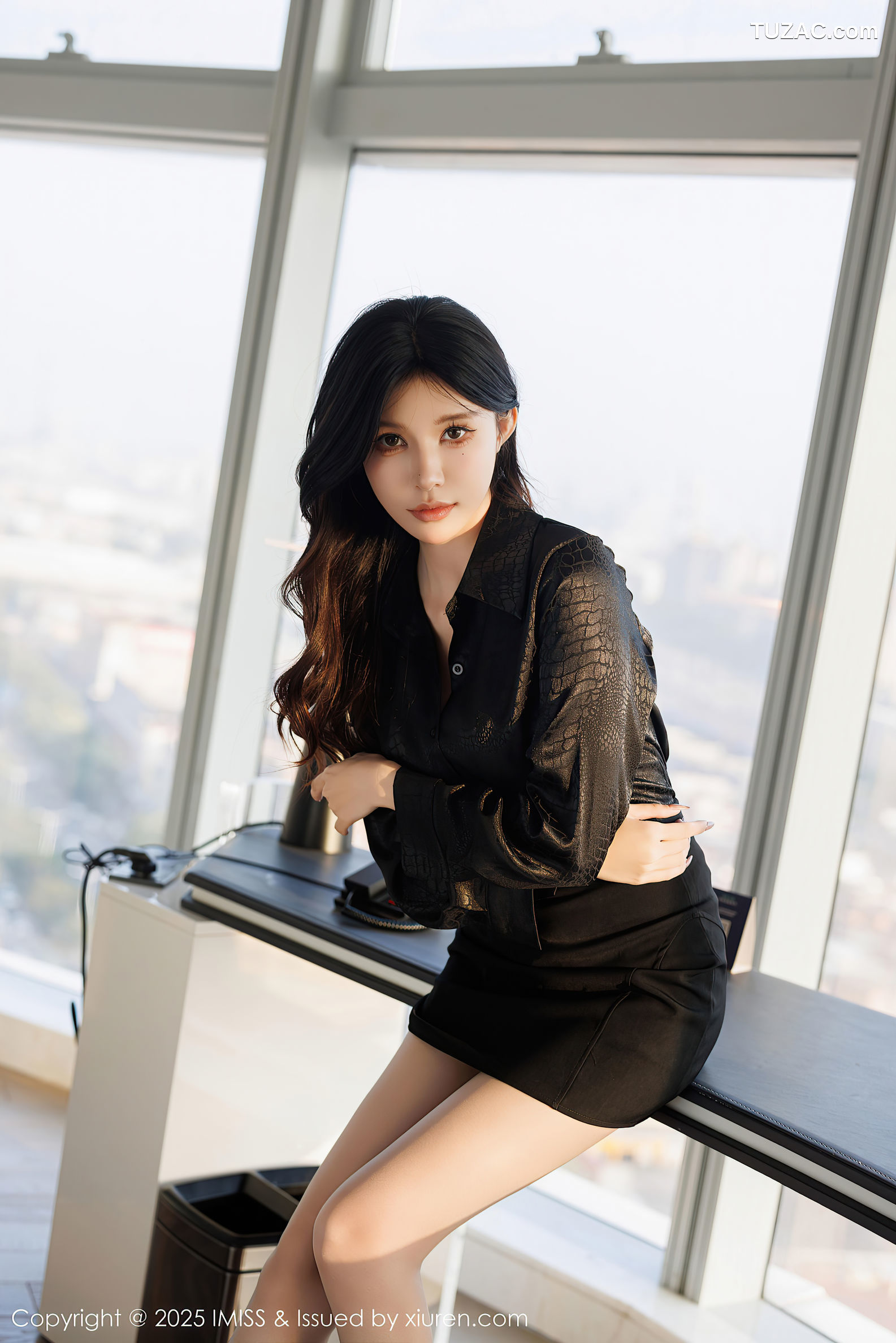 IMiss爱蜜社-781-泥鳅鳅-OL黑衬衫黑短裙黑色内衣-2025.01.06