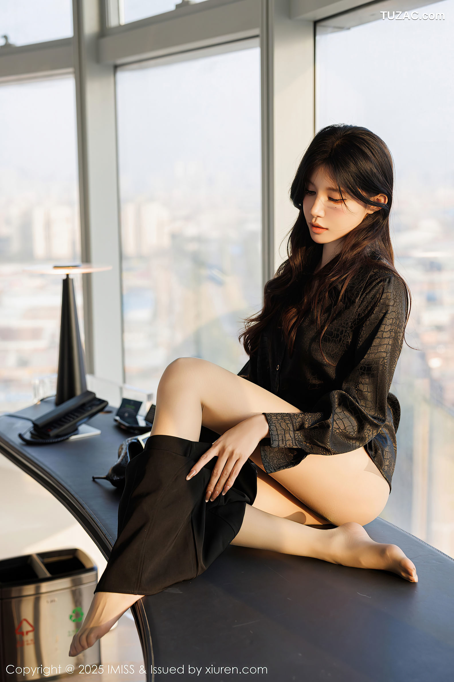 IMiss爱蜜社-781-泥鳅鳅-OL黑衬衫黑短裙黑色内衣-2025.01.06