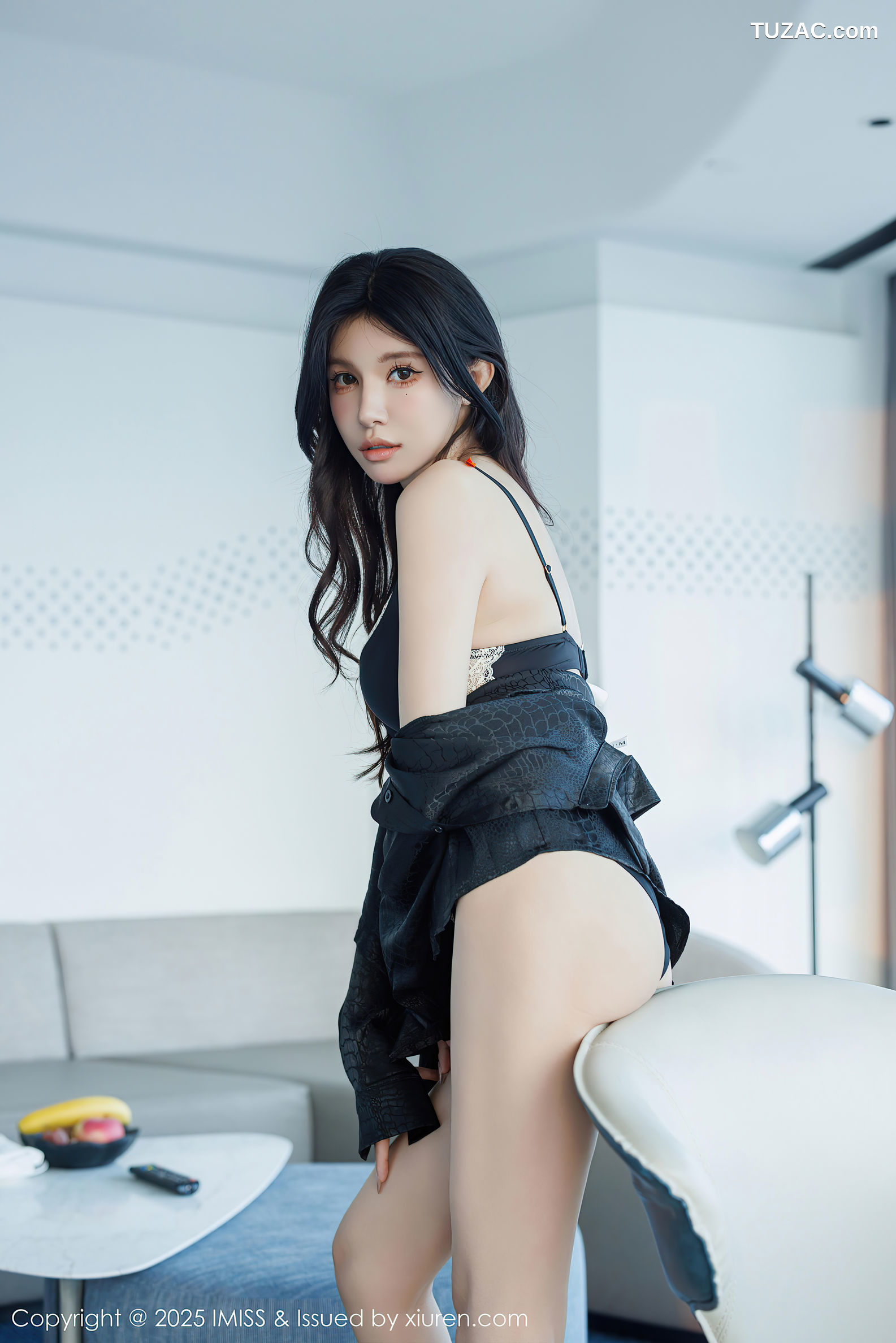 IMiss爱蜜社-781-泥鳅鳅-OL黑衬衫黑短裙黑色内衣-2025.01.06
