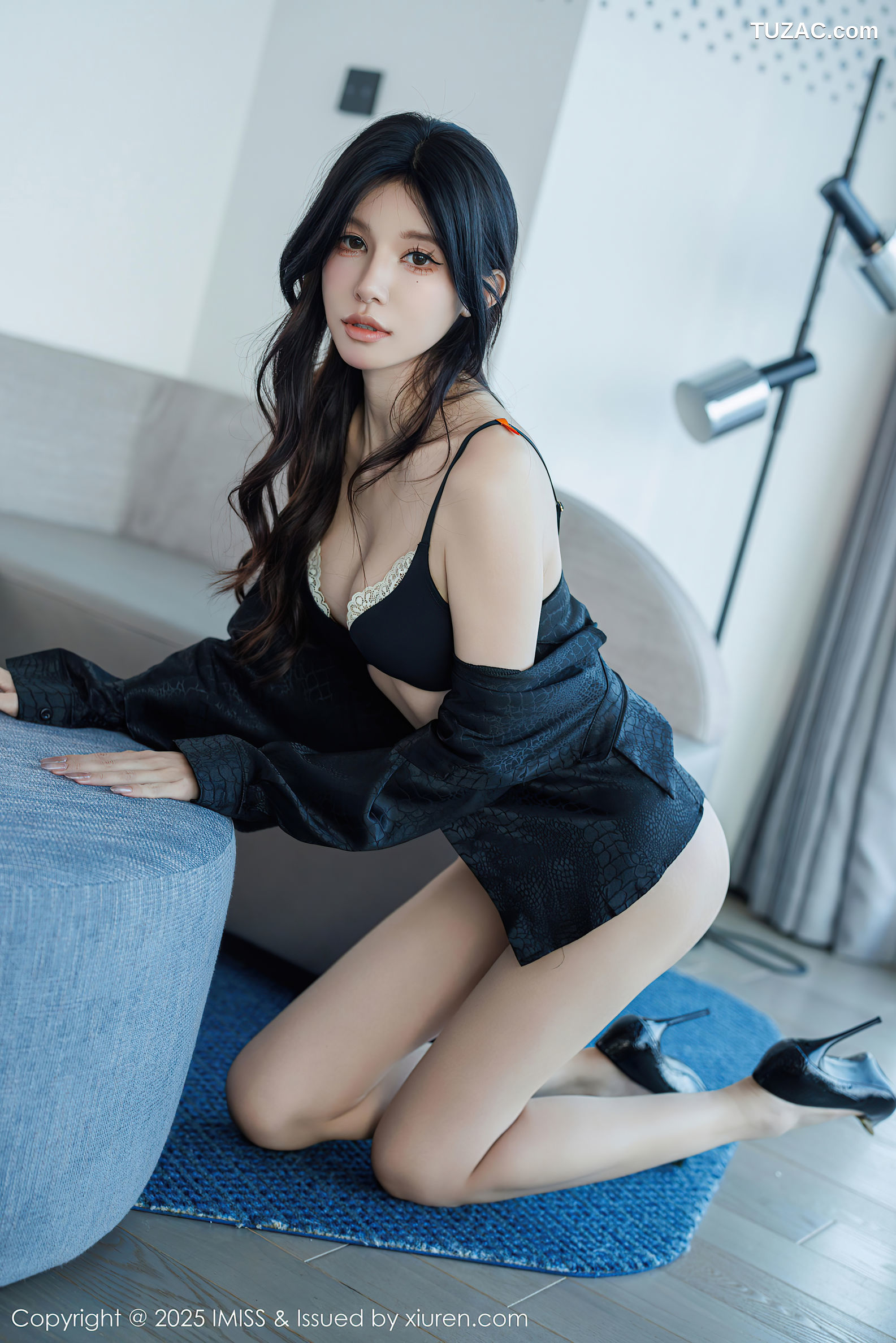 IMiss爱蜜社-781-泥鳅鳅-OL黑衬衫黑短裙黑色内衣-2025.01.06