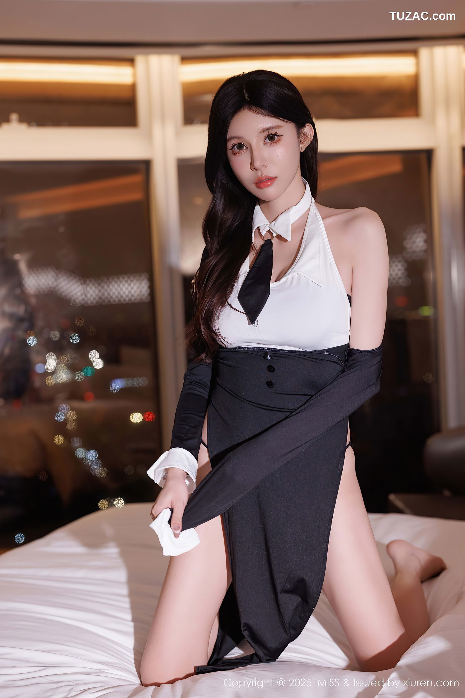 IMiss爱蜜社-786-泥鳅鳅-黑裙白T黑丝-2025.02.28