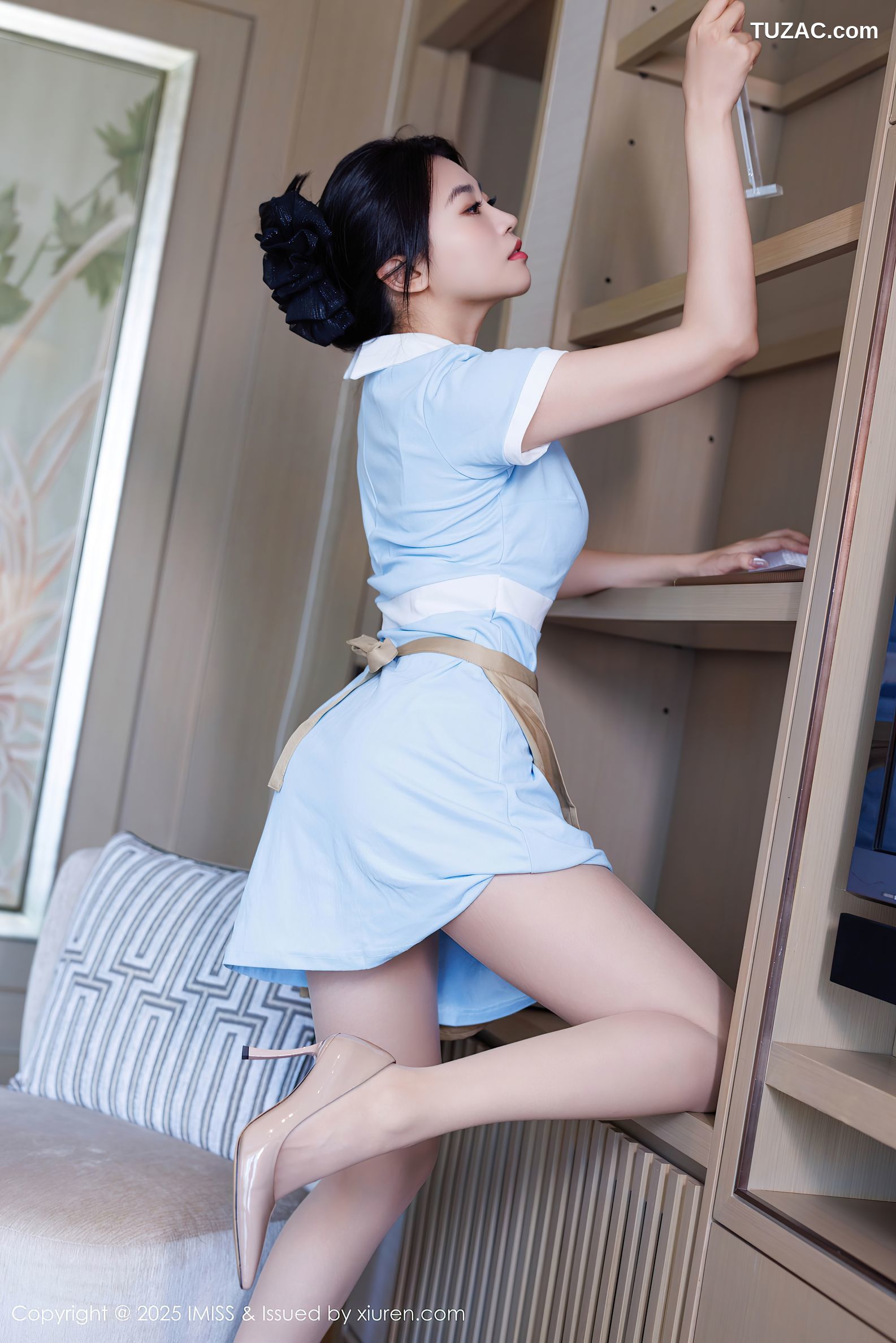 IMiss爱蜜社-793-许诺Sabrina-蓝色连衣短裙-2025.06.03