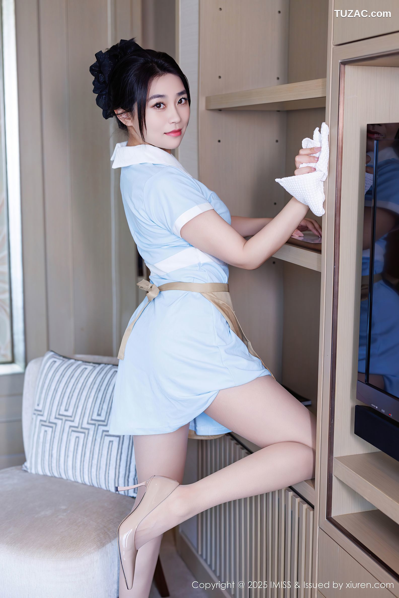 IMiss爱蜜社-793-许诺Sabrina-蓝色连衣短裙-2025.06.03