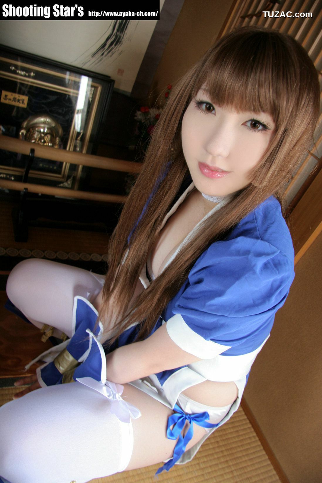 日本CosPlay_サク (绫香 Saku Ayaka) 《Dead Or Alive》-霞-Kasumi 蓝色 写真集